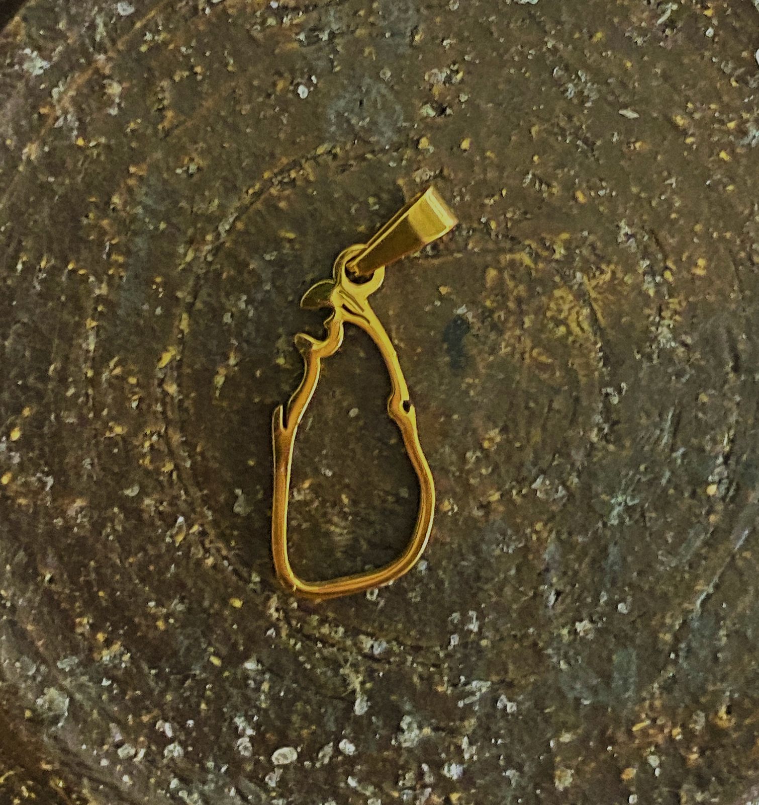 Lady's Sri Lankan Map Pendant with Necklace 18k Gold plated