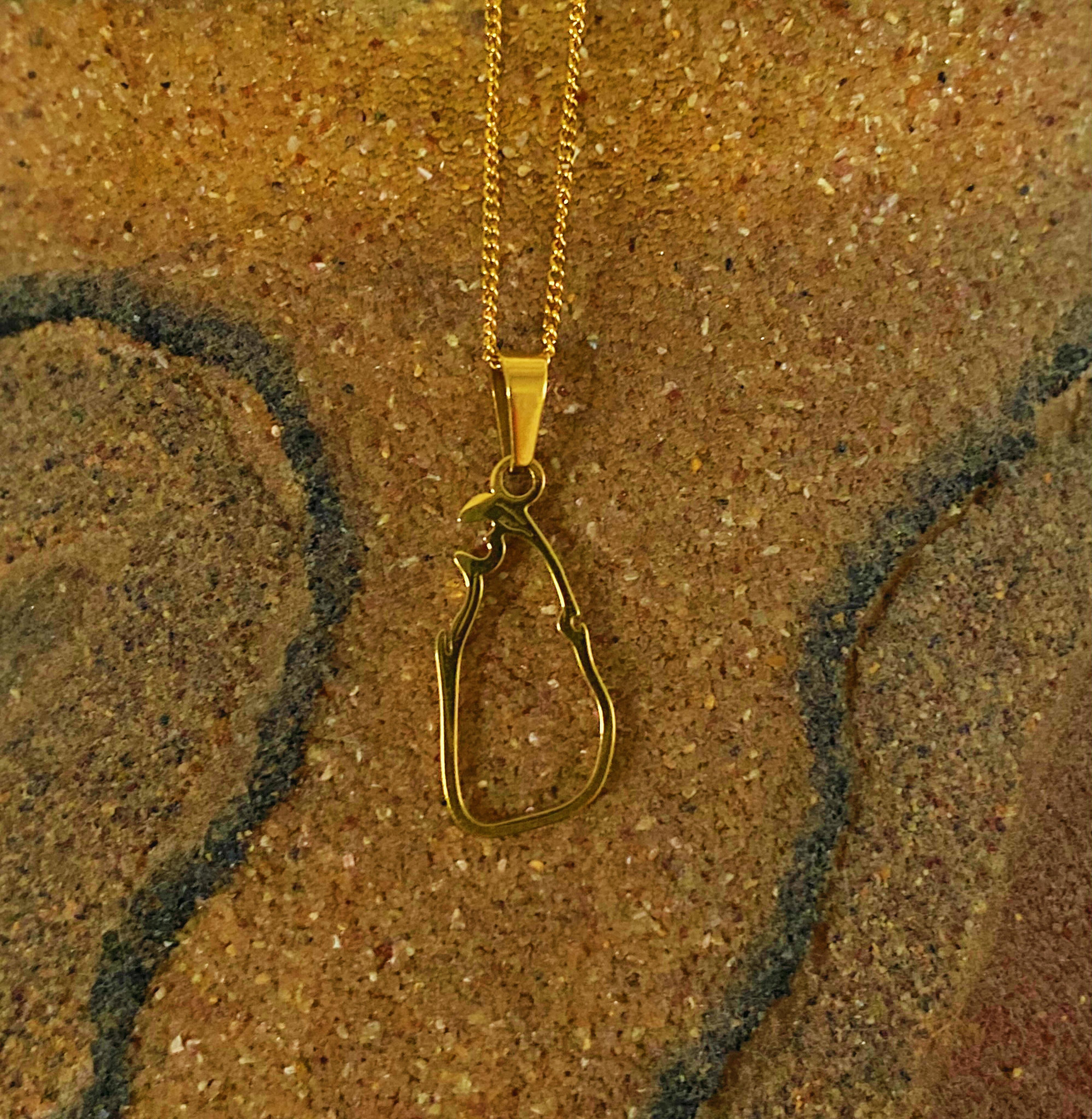 Lady's Sri Lankan Map Pendant with Necklace 18k Gold plated