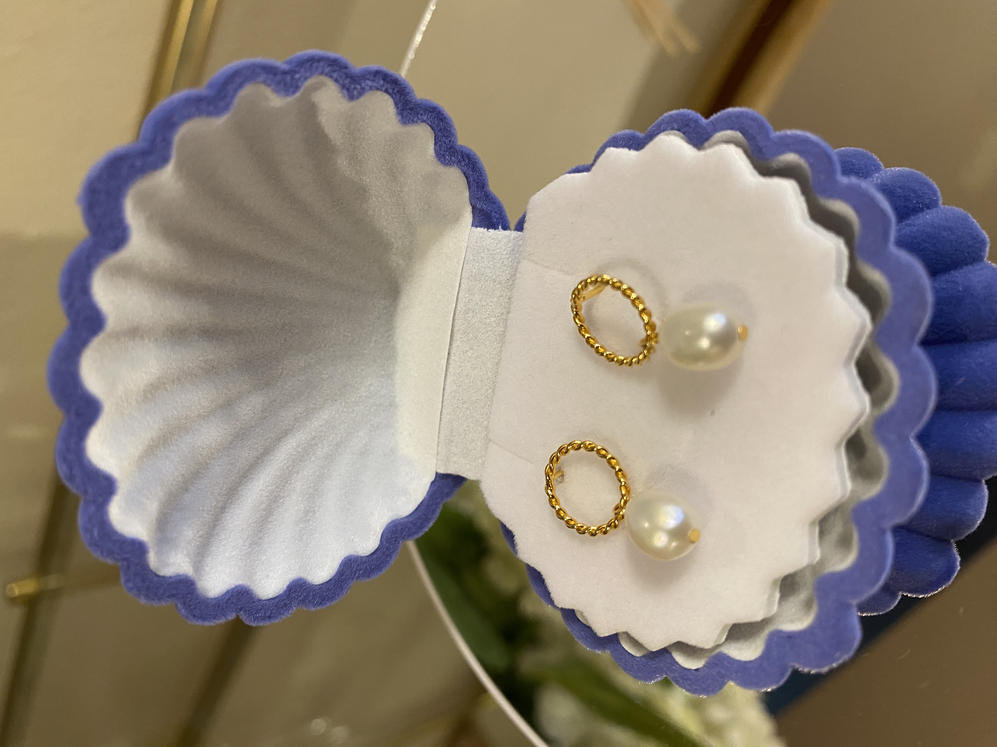 Elegant Pearl Gold plated Earrings