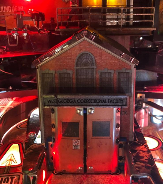 The Prison door mod for the Stern Walking dead pinball