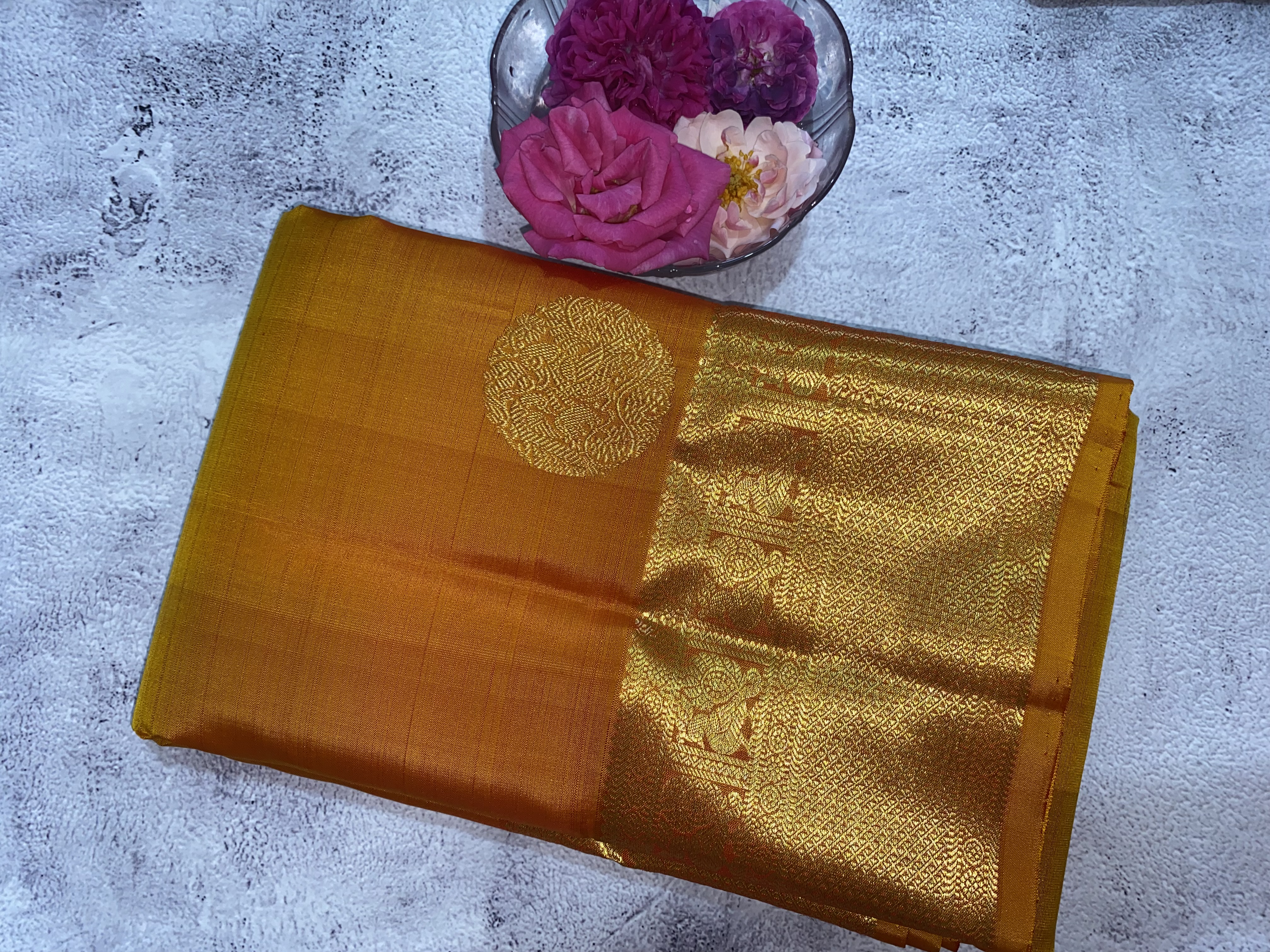 Orange pure silk saree collection