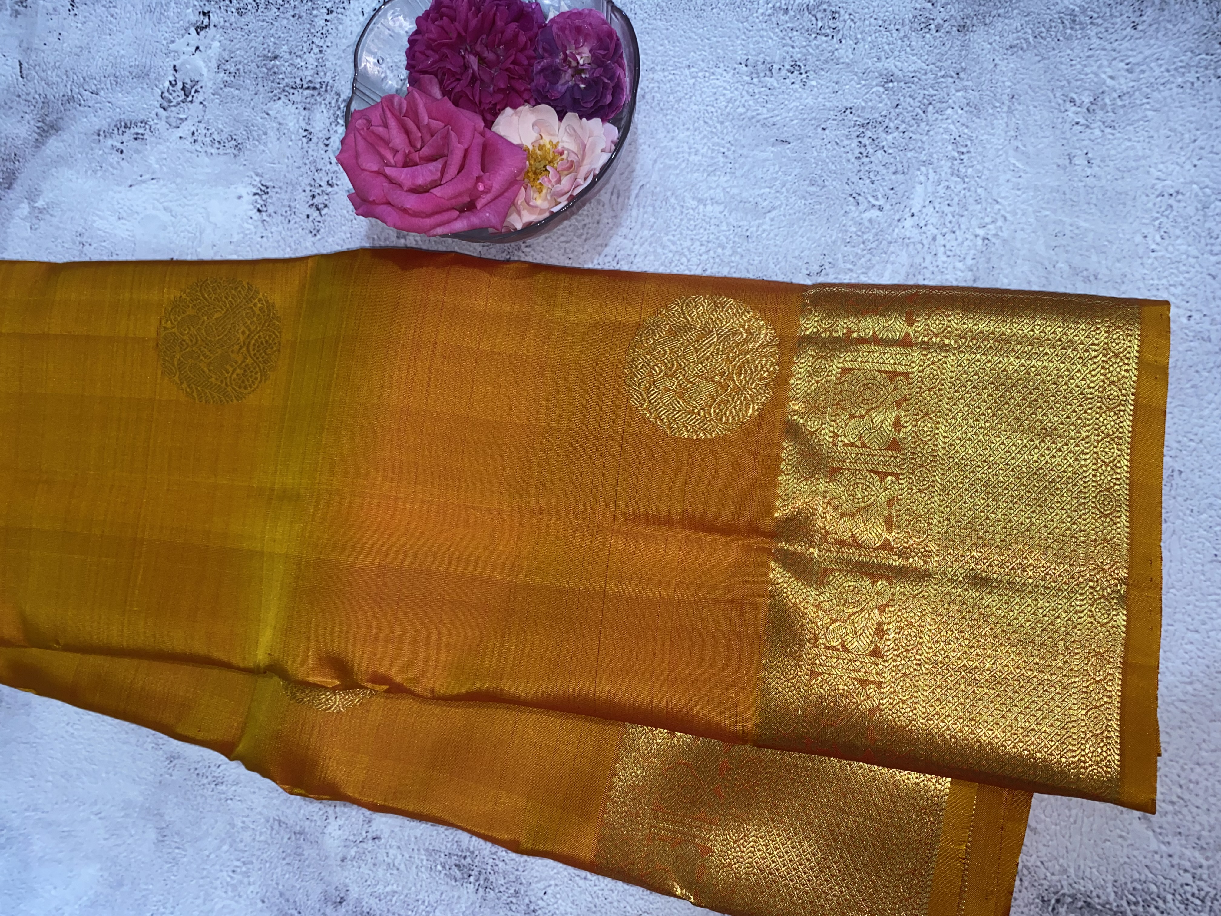 Orange pure silk saree collection