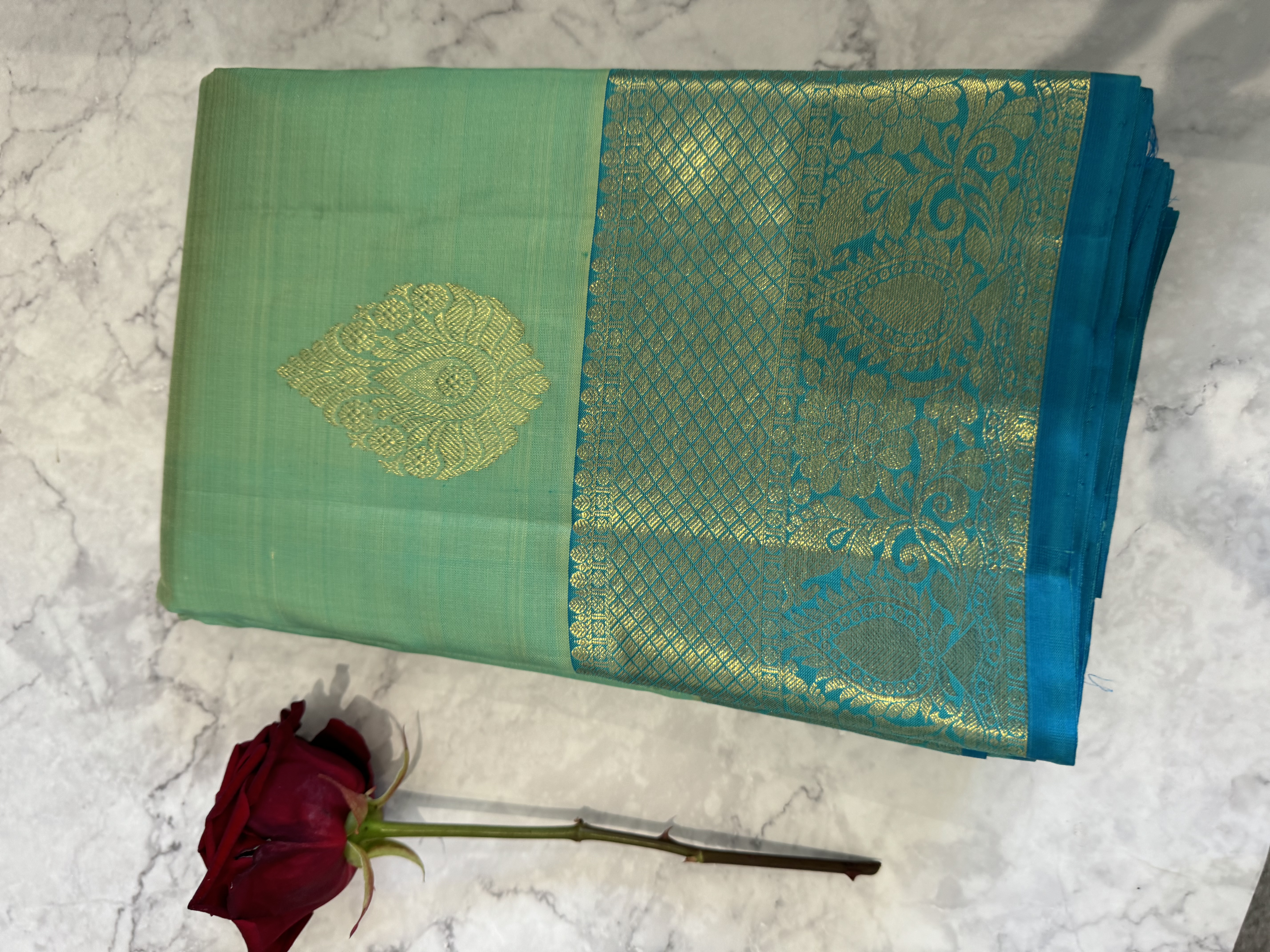  Baby Blue Silk Saree 