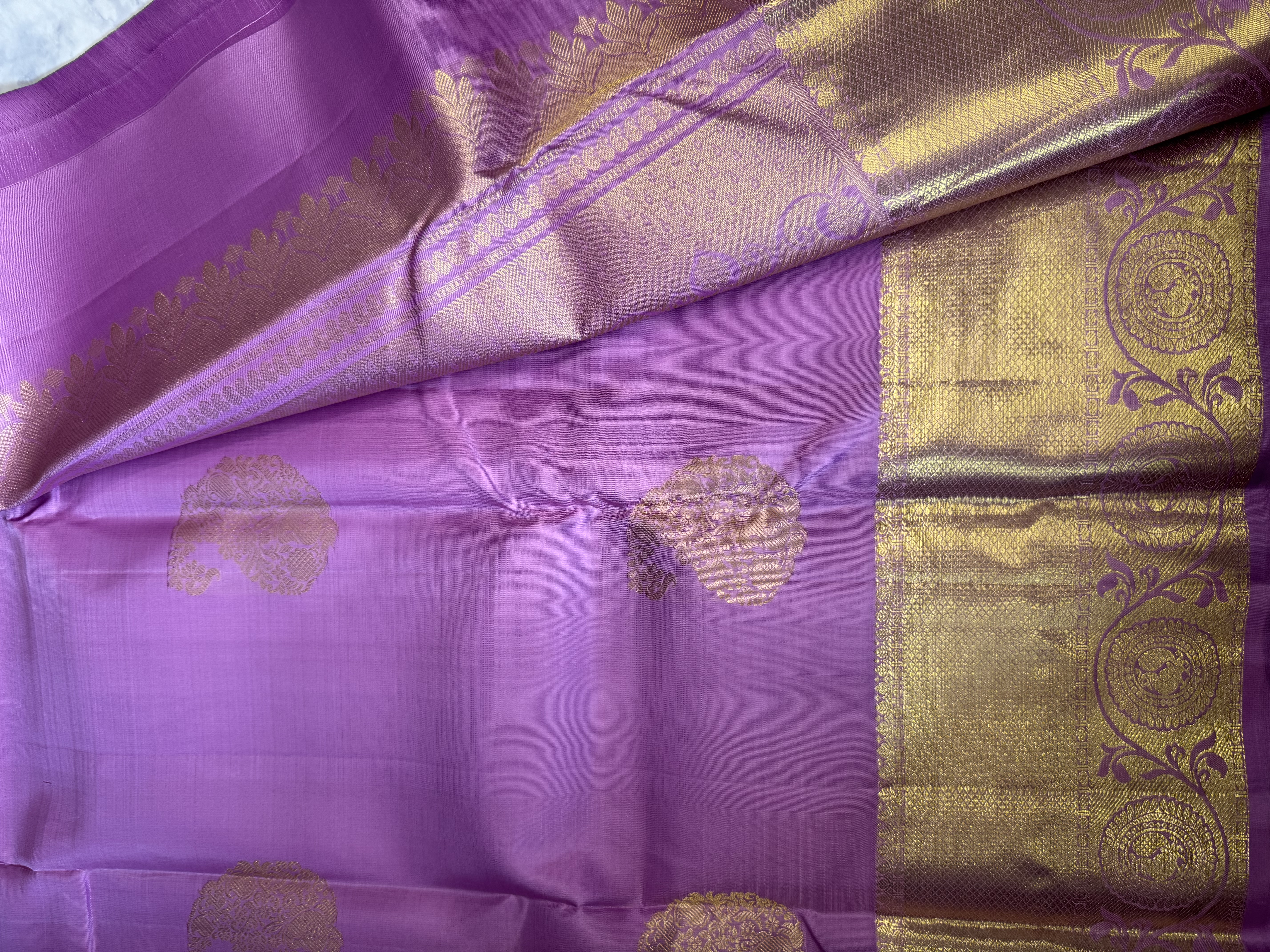 Lavender pure silk saree collection