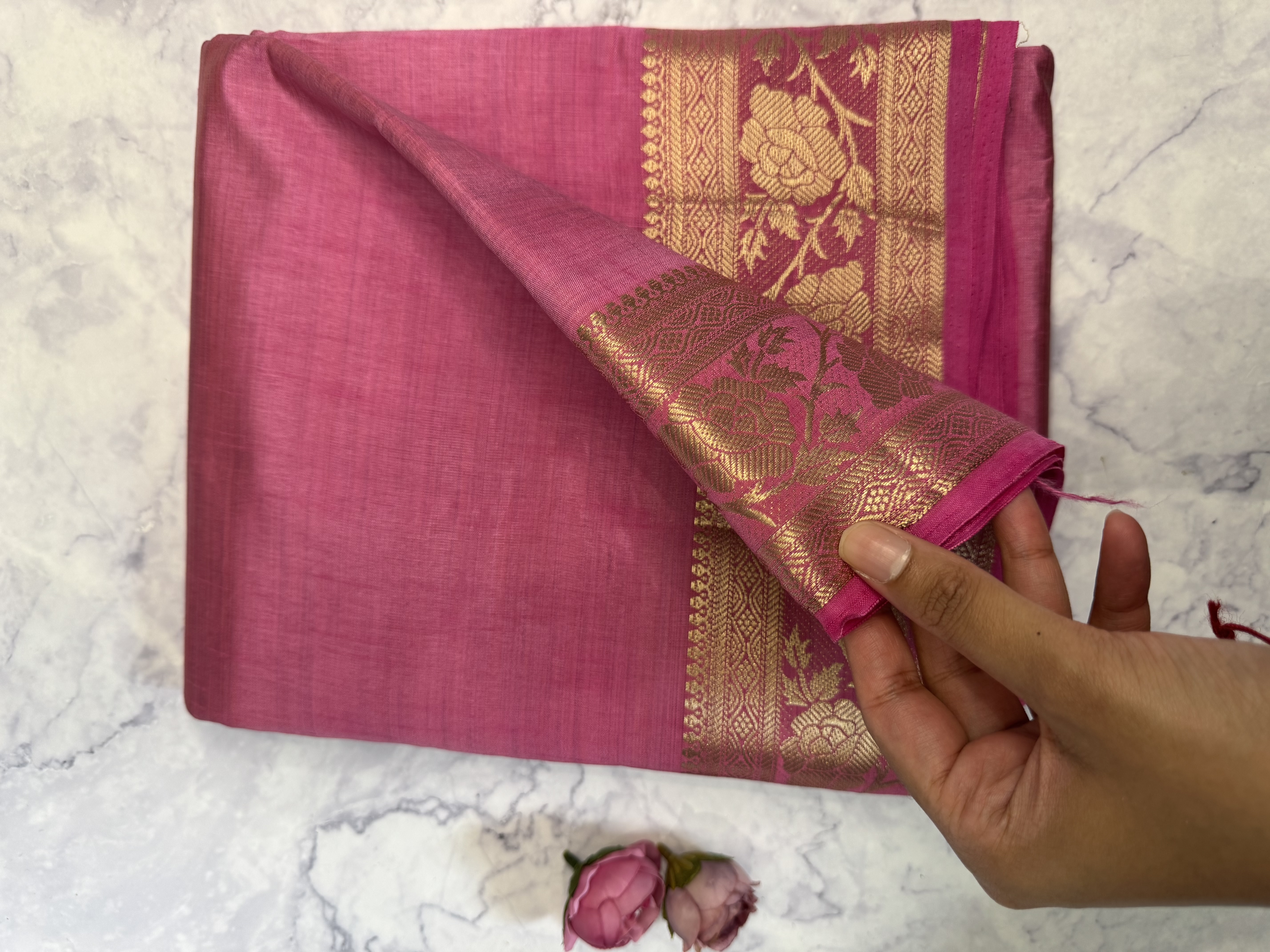 Pastel pink mango silk cotton