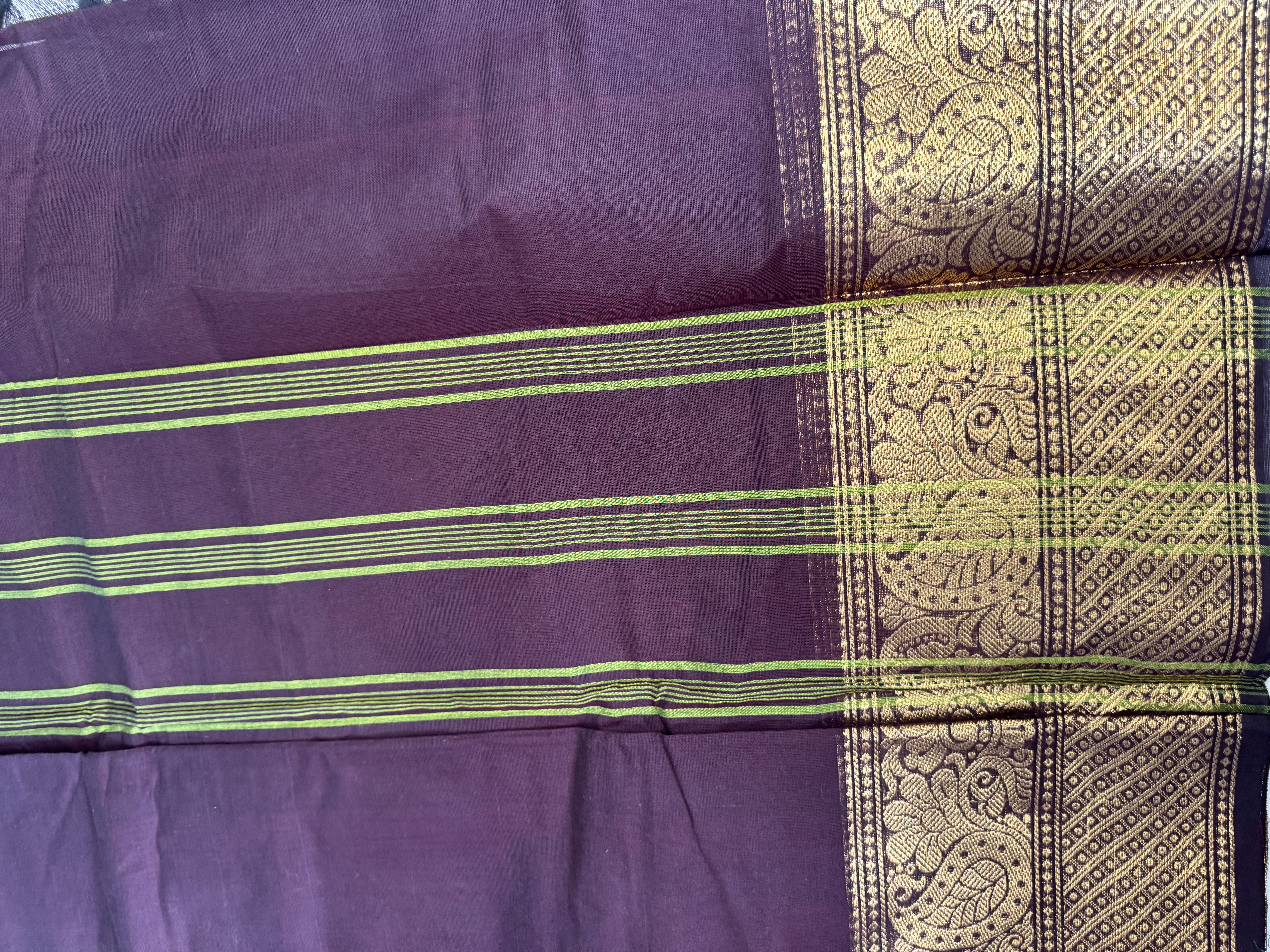 Brown cotton saree