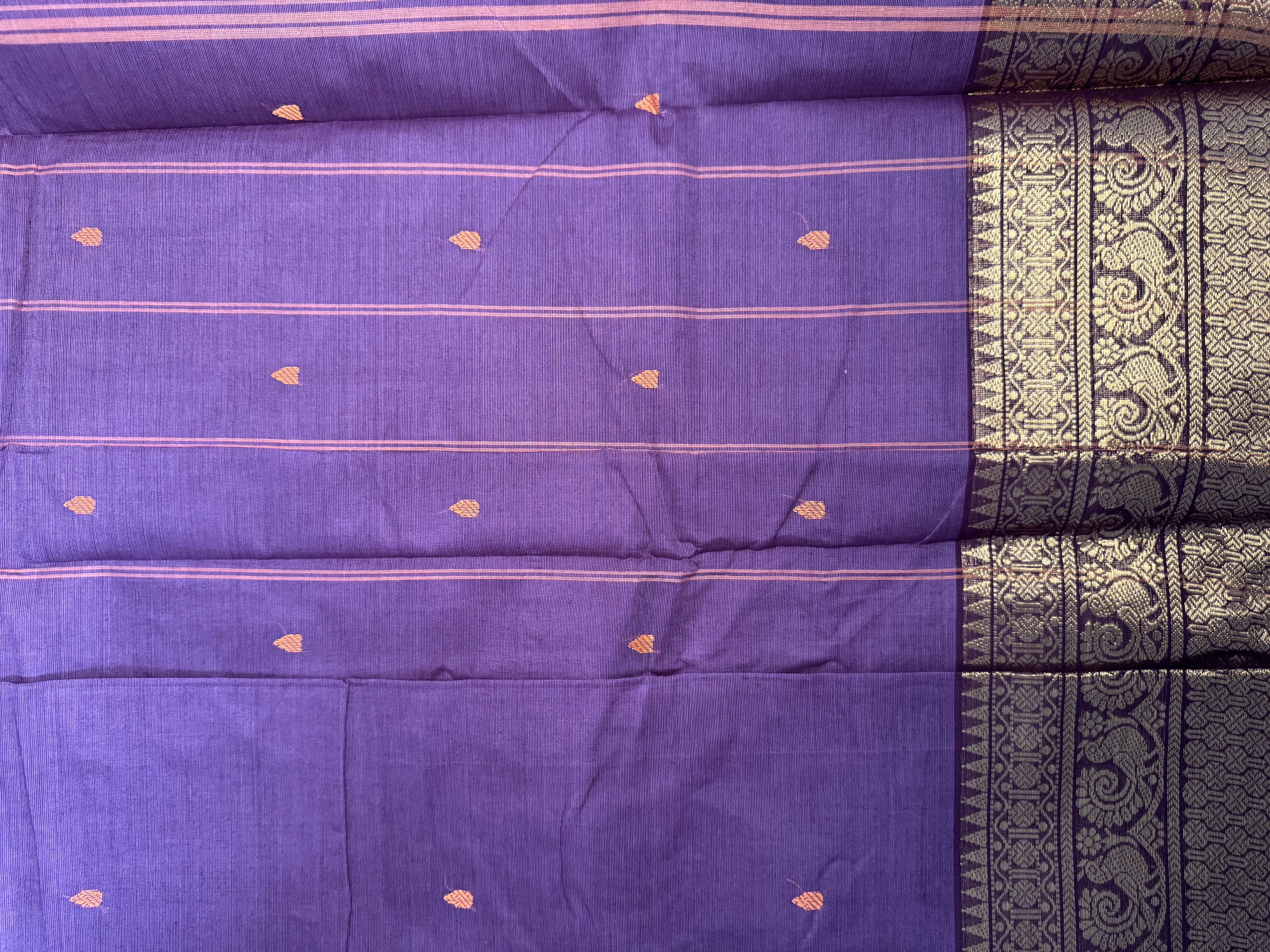 Pastel purple cotton saree