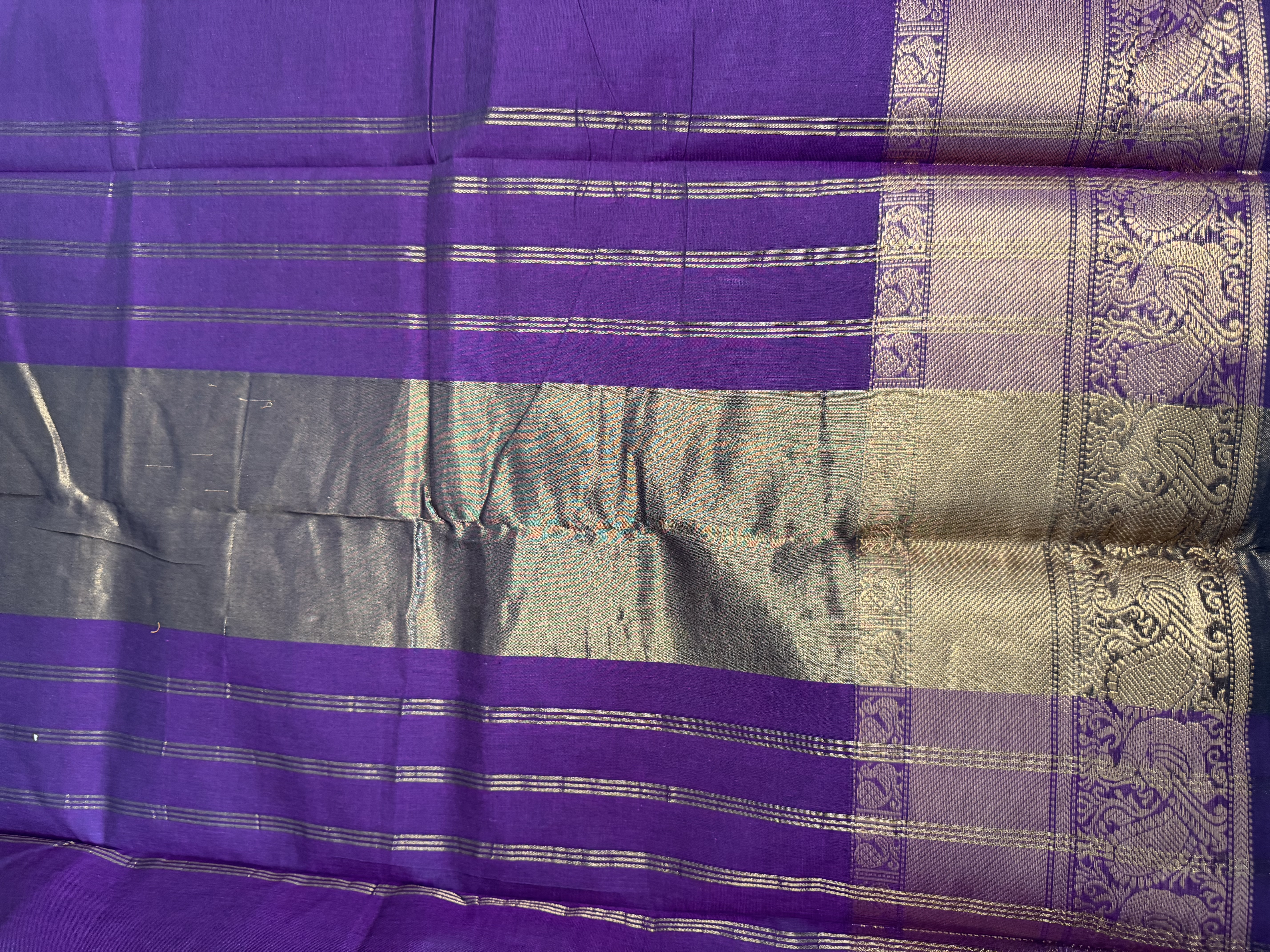 Purple cotton saree