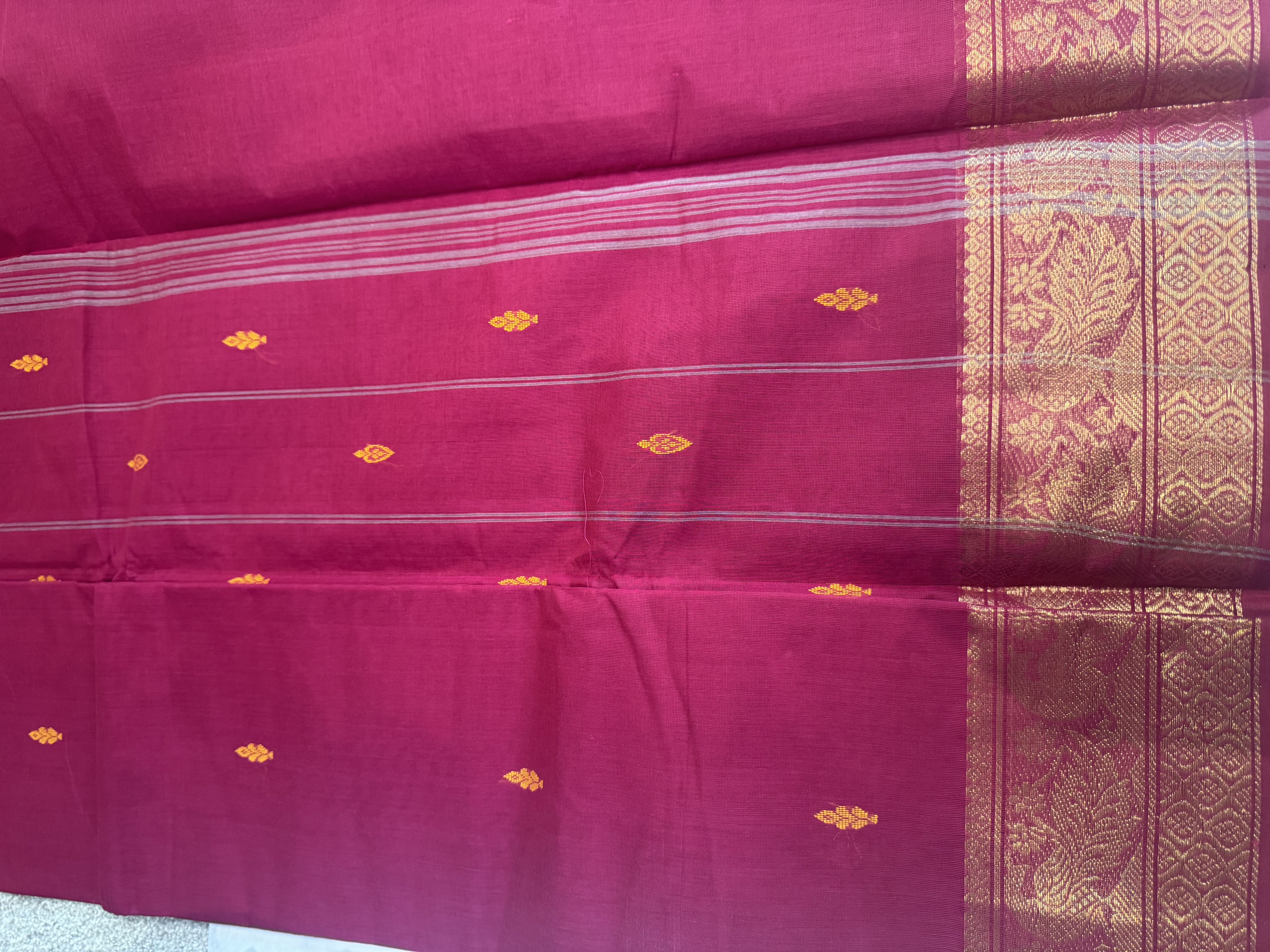 Red cotton saree