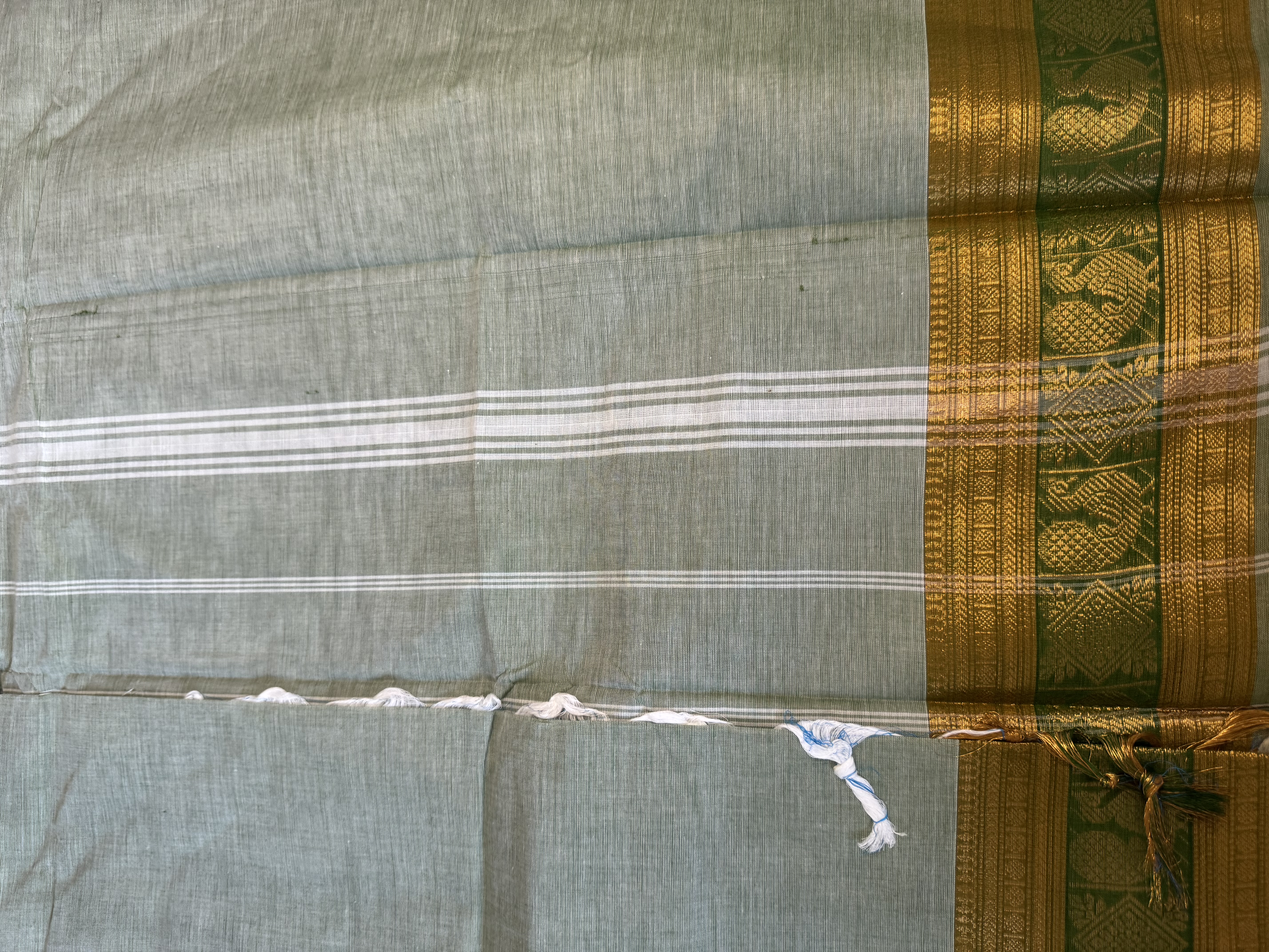 Mint green cotton saree 