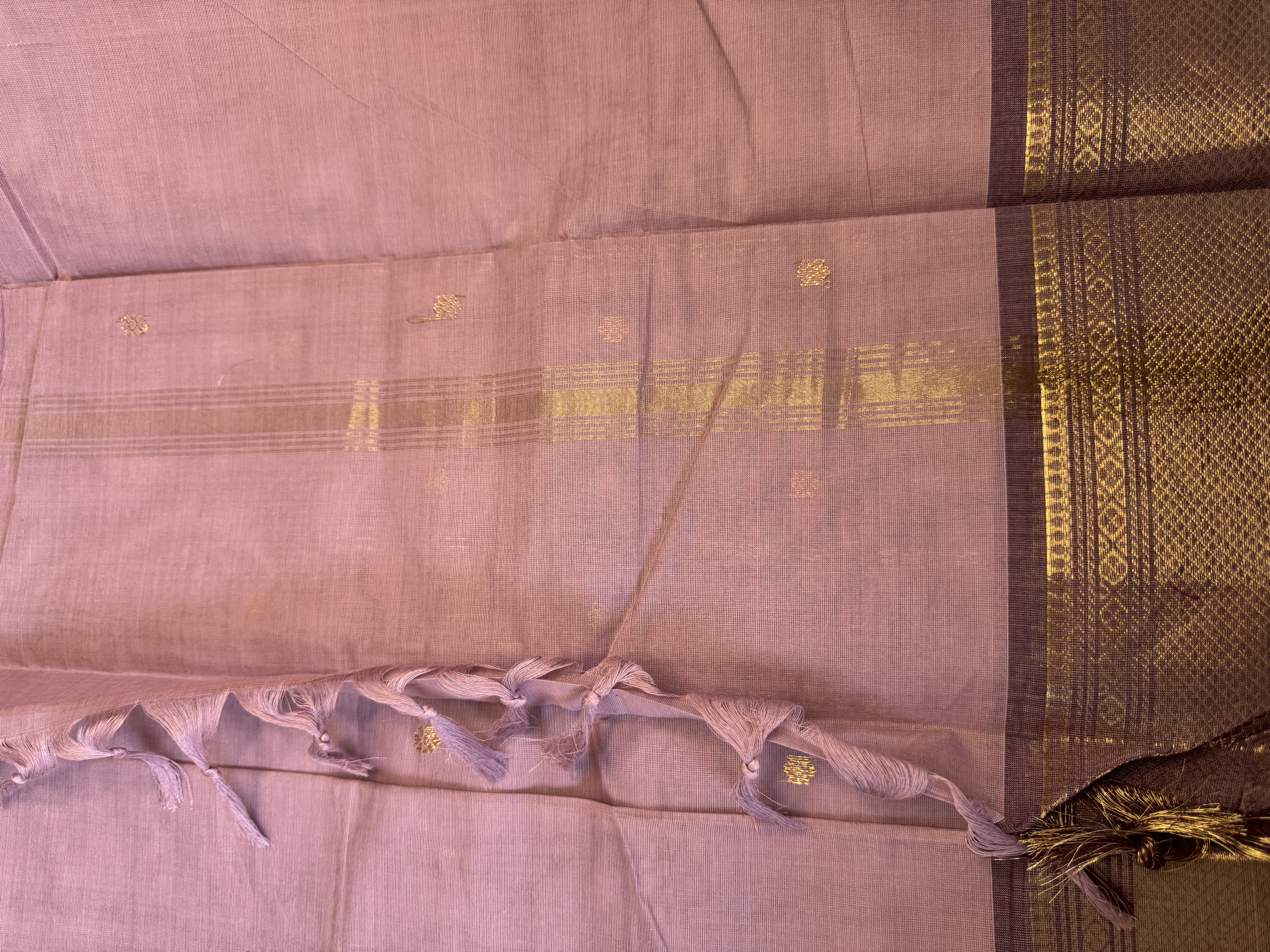Mauve cotton saree