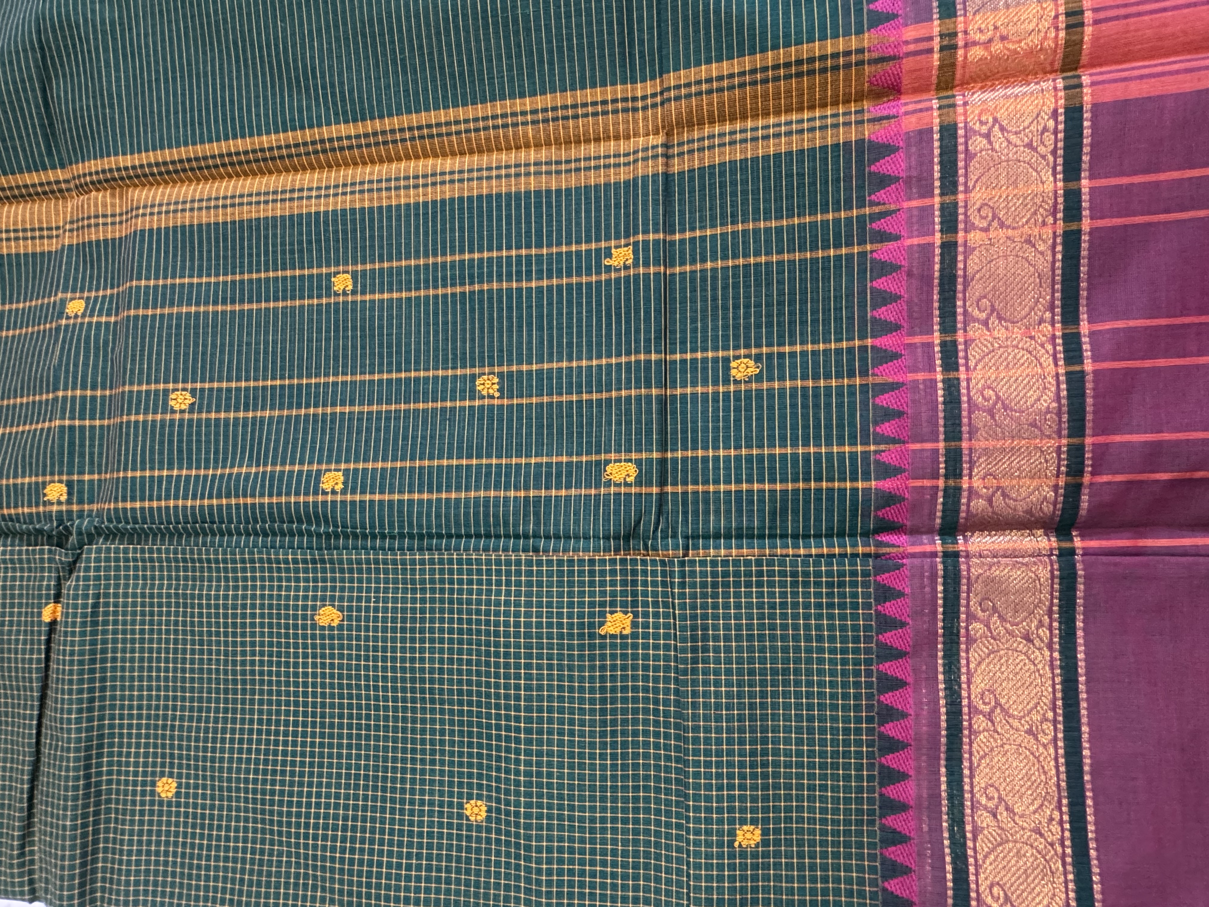 Vaira oosi green cotton saree