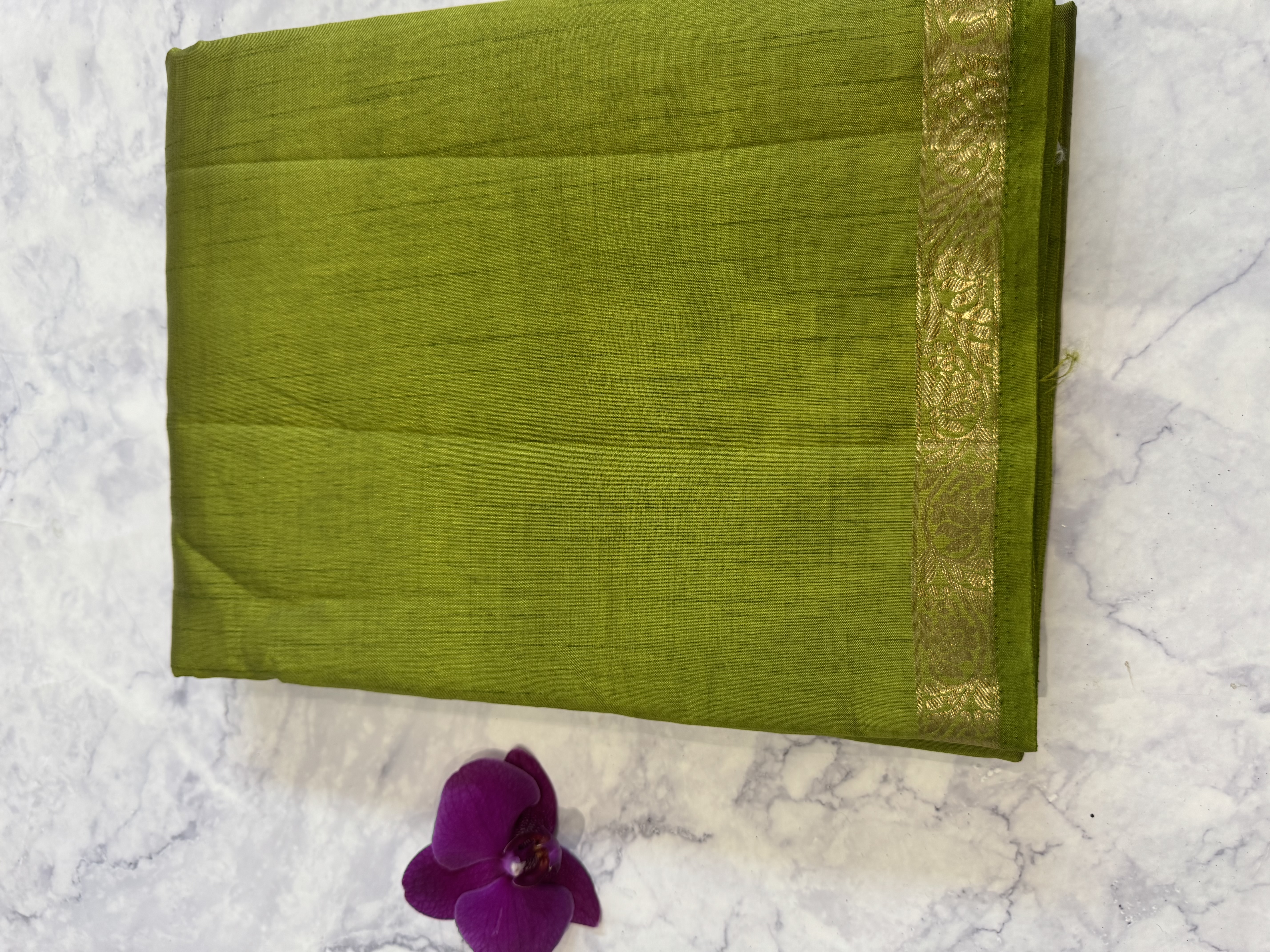 Mehendi green mango silk cotton