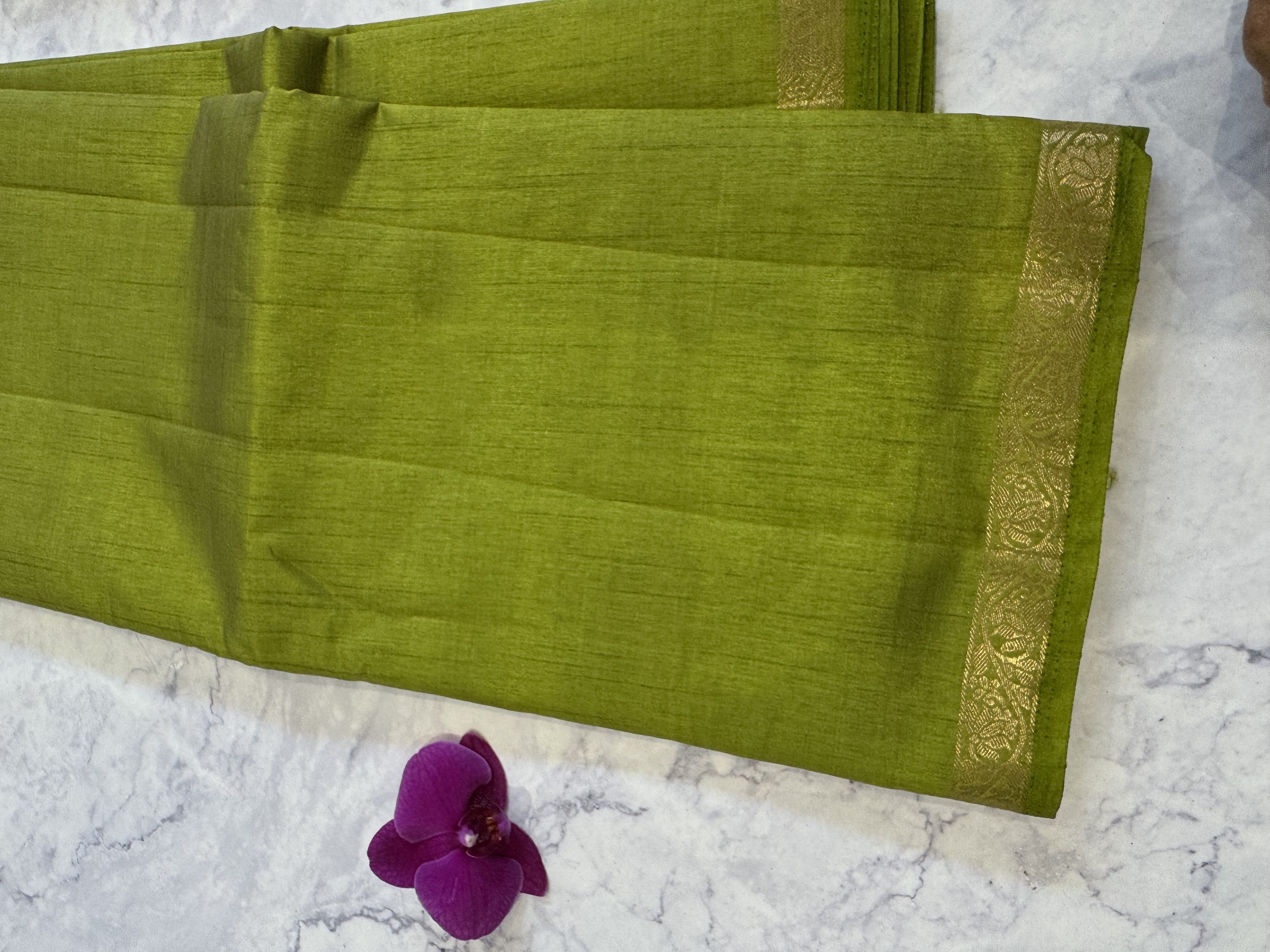 Mehendi green mango silk cotton