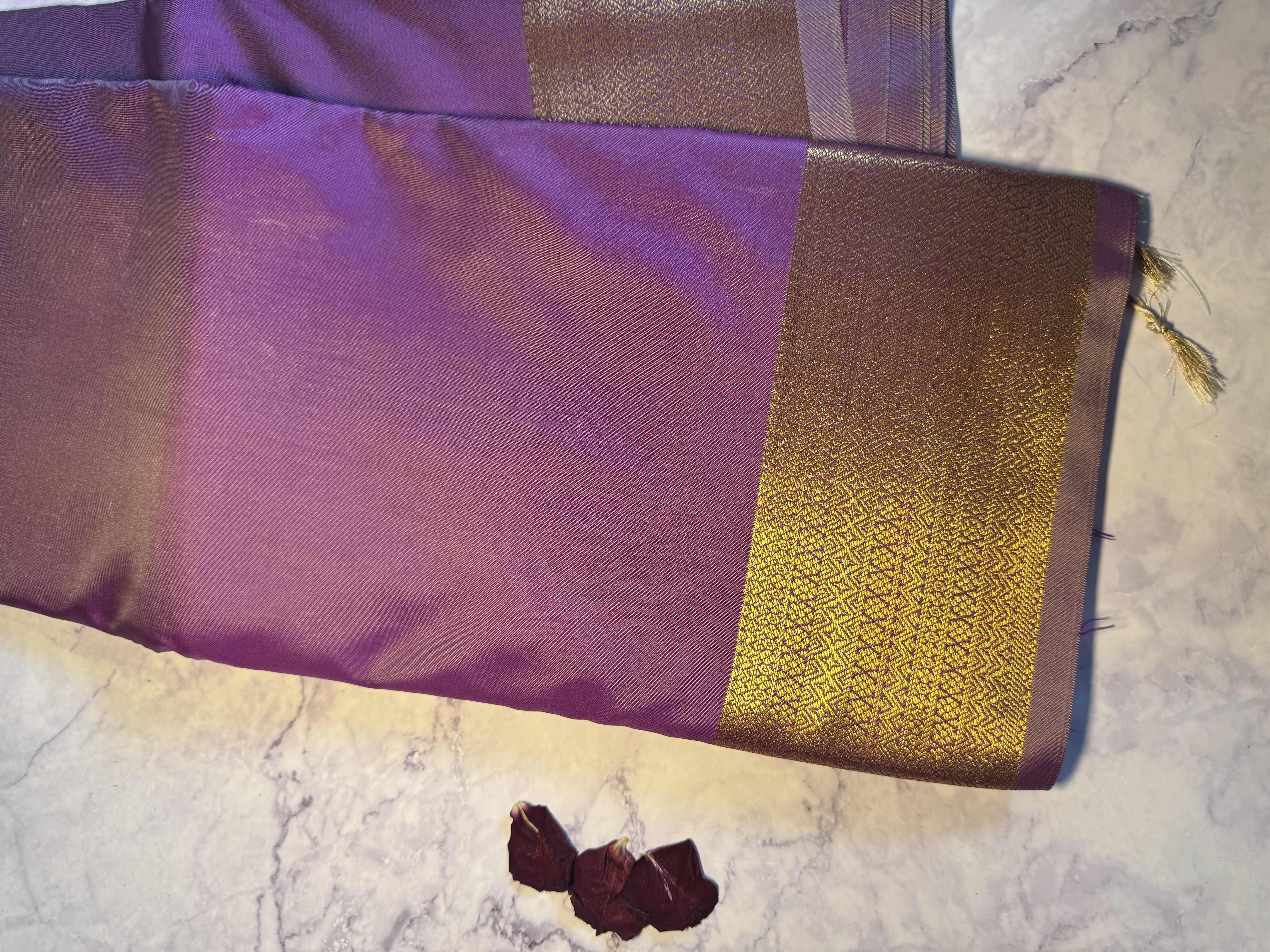 Lavender semi silk saree