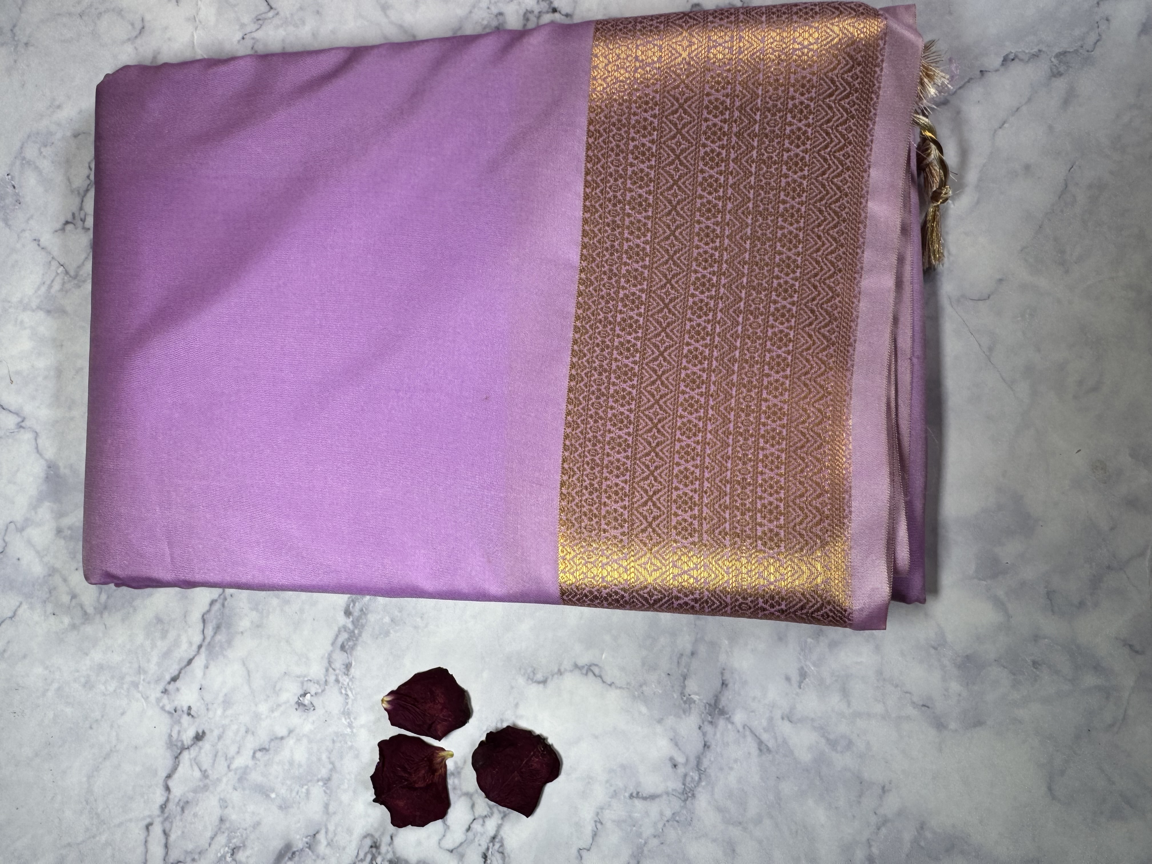 Lavender semi silk saree