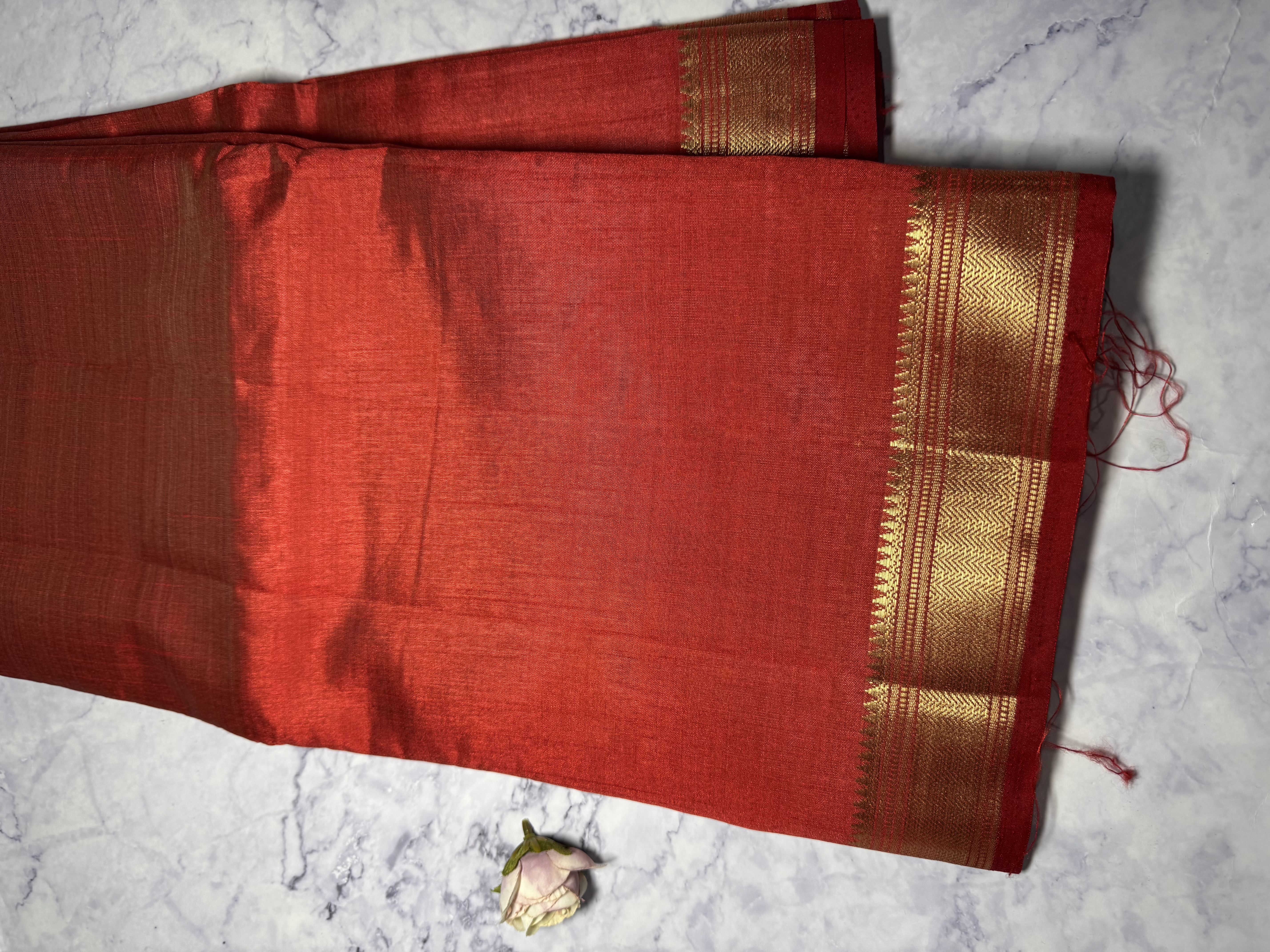 Chilli red mango soft silk saree