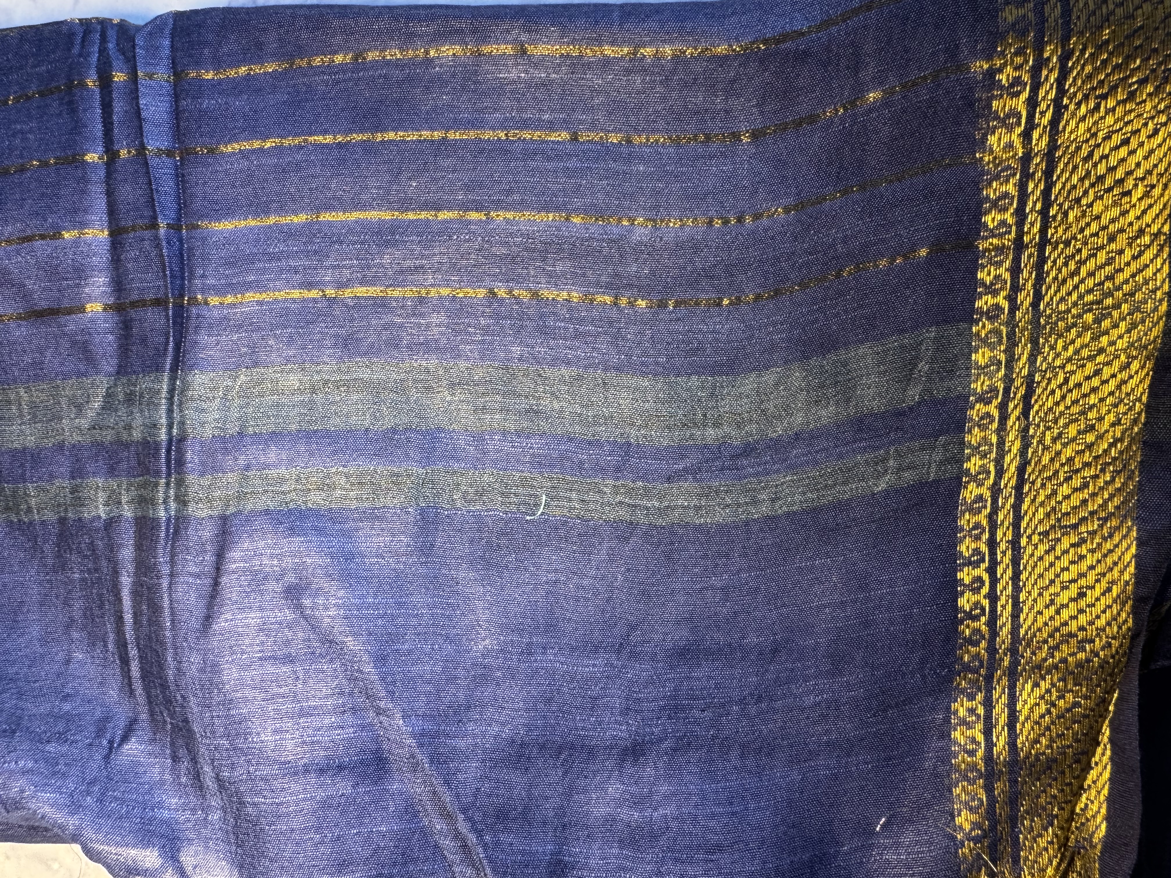 Midnight blue cotton saree