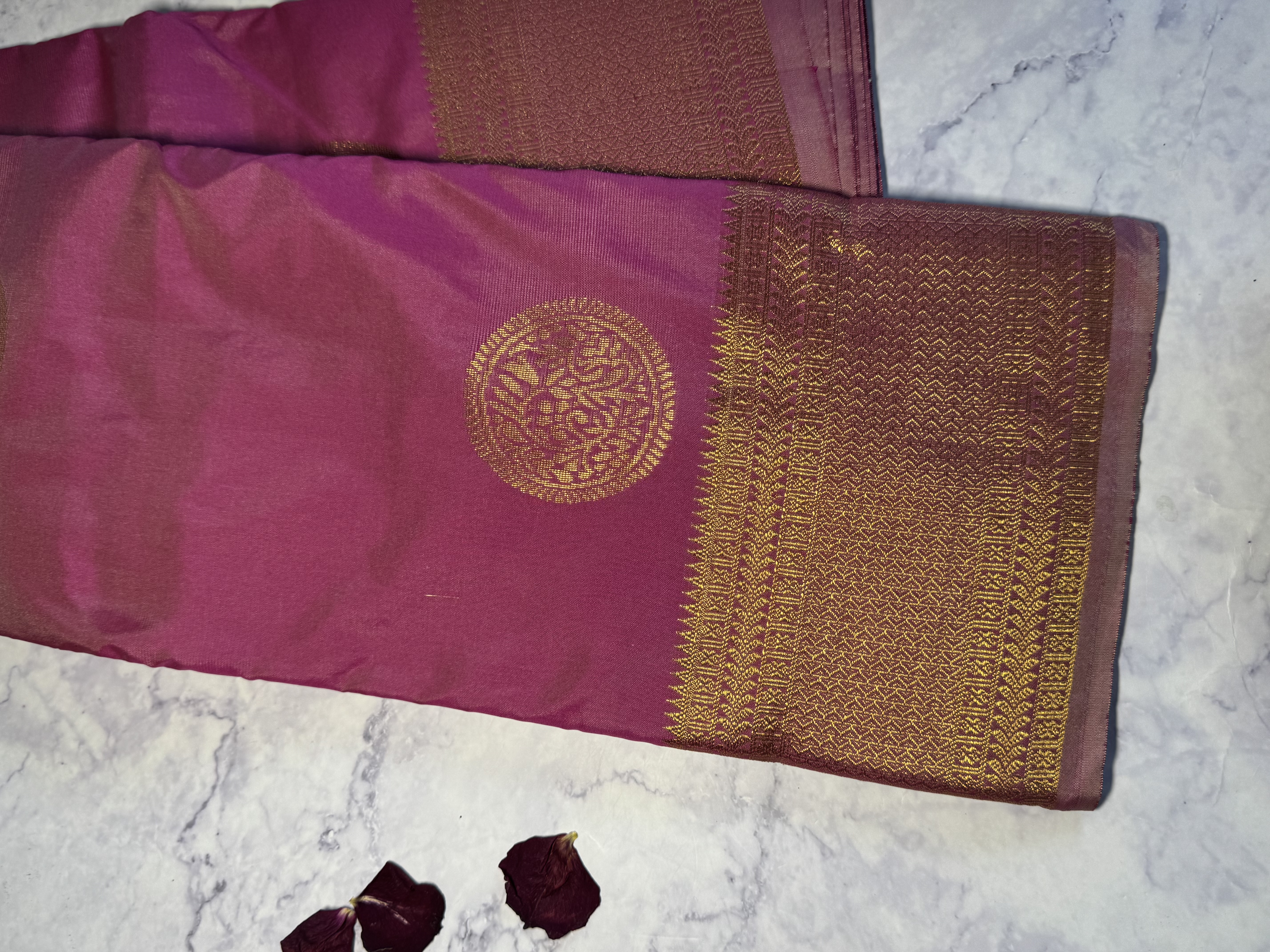 Onion pink semi silk saree