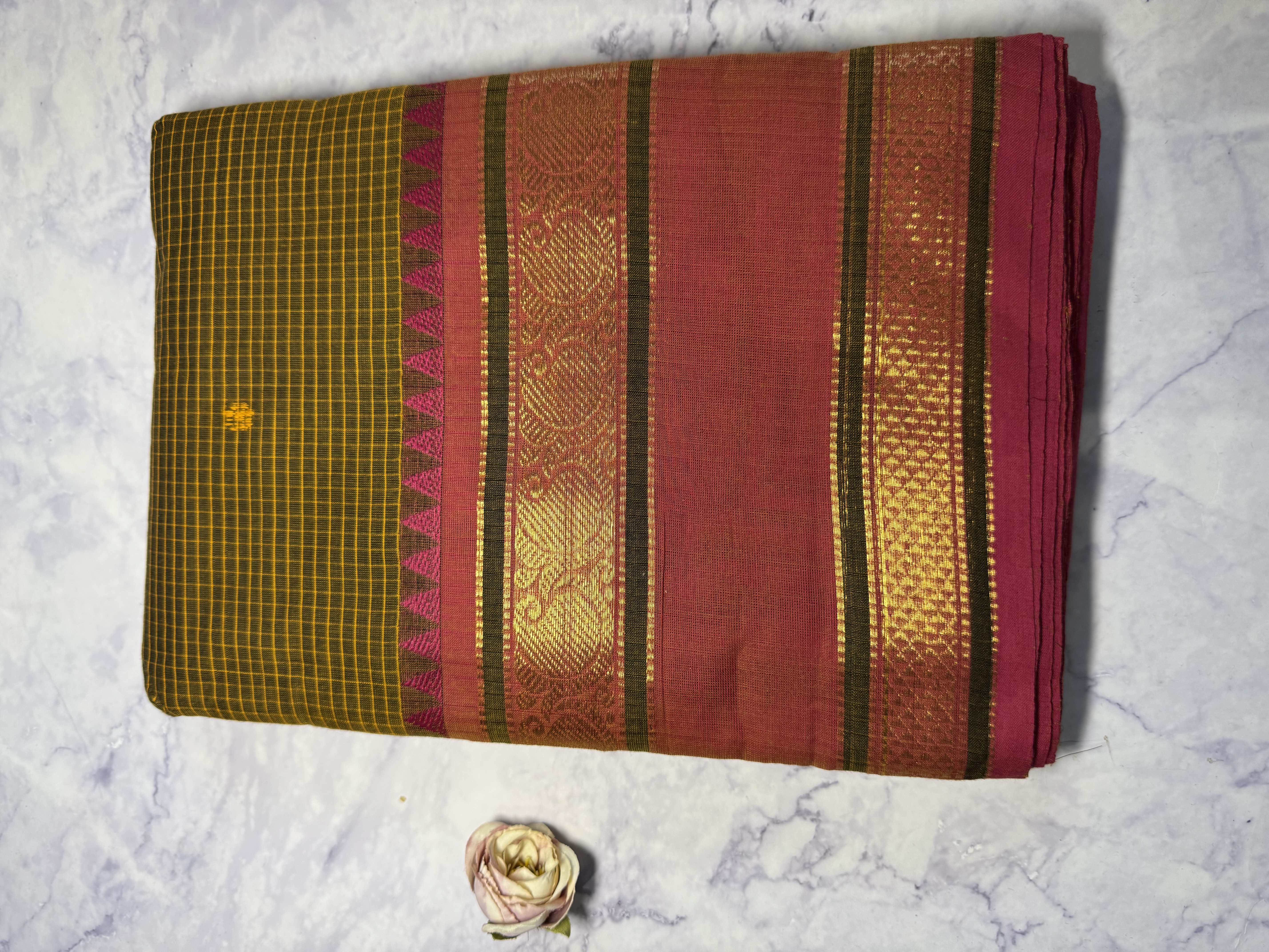 Mehendi green vaira oosi cotton saree