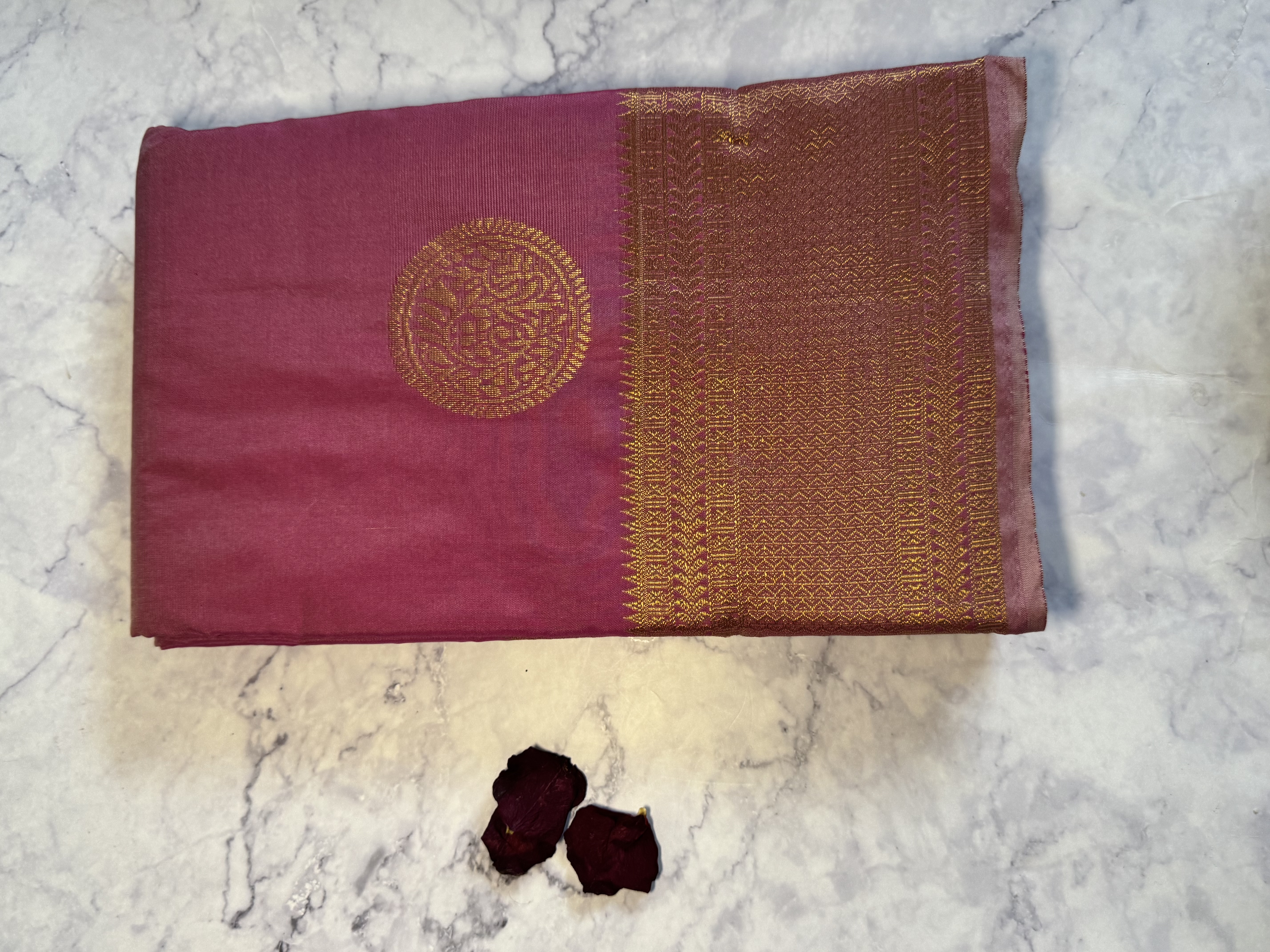Onion pink semi silk saree