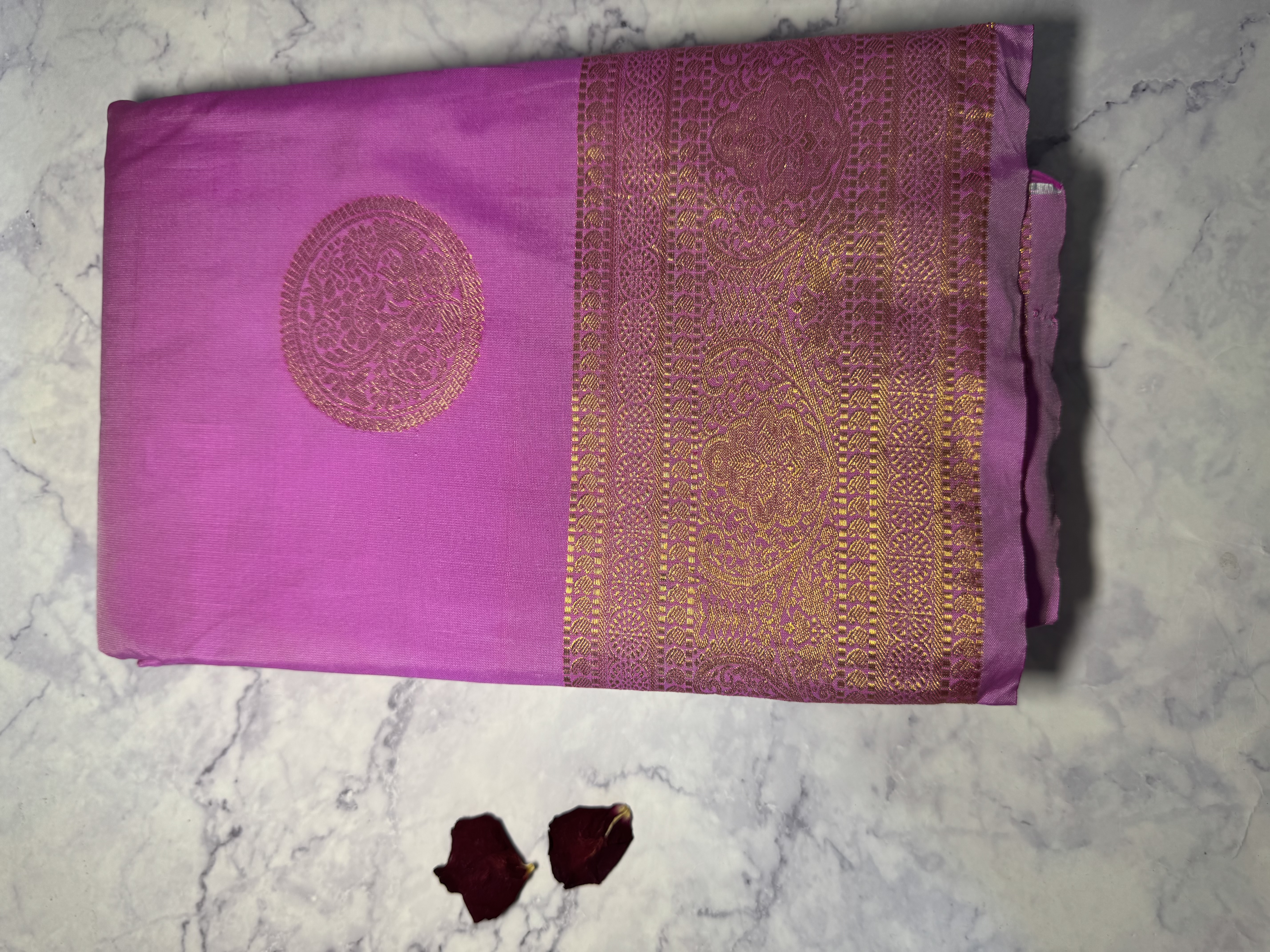 Bubblegum pink semi silk saree