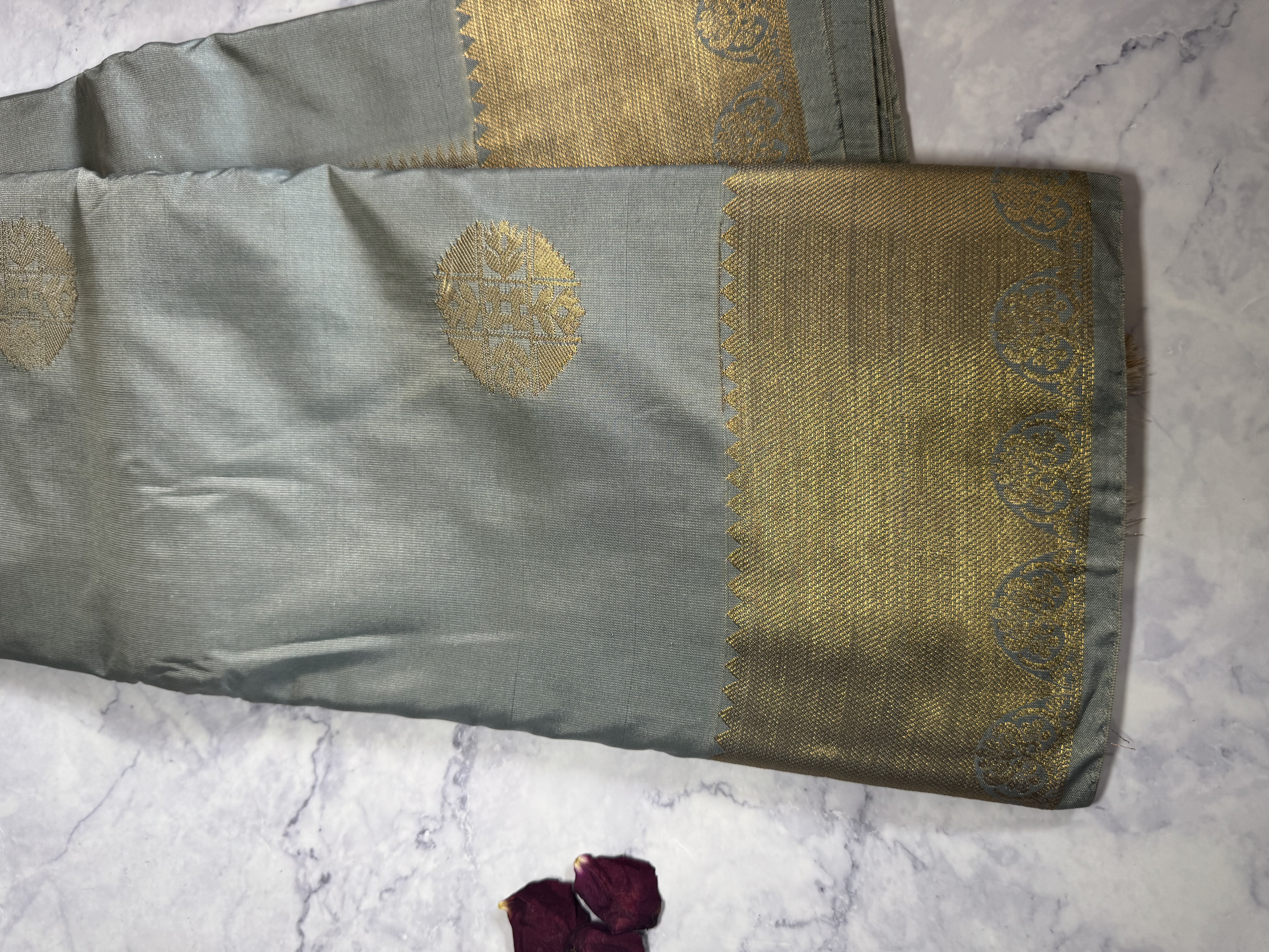 Grey semi silk saree