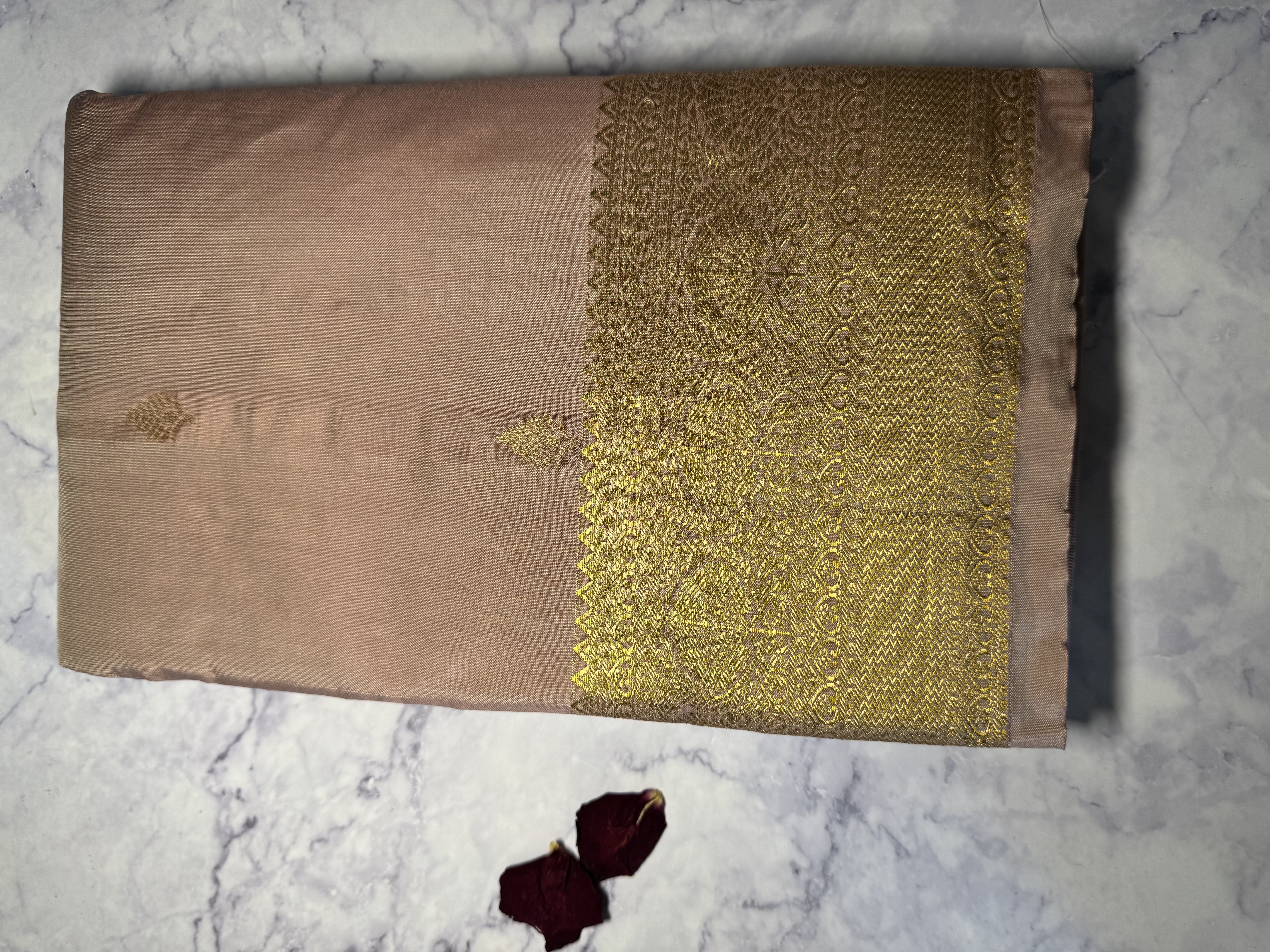 Pastel pink semi silk saree
