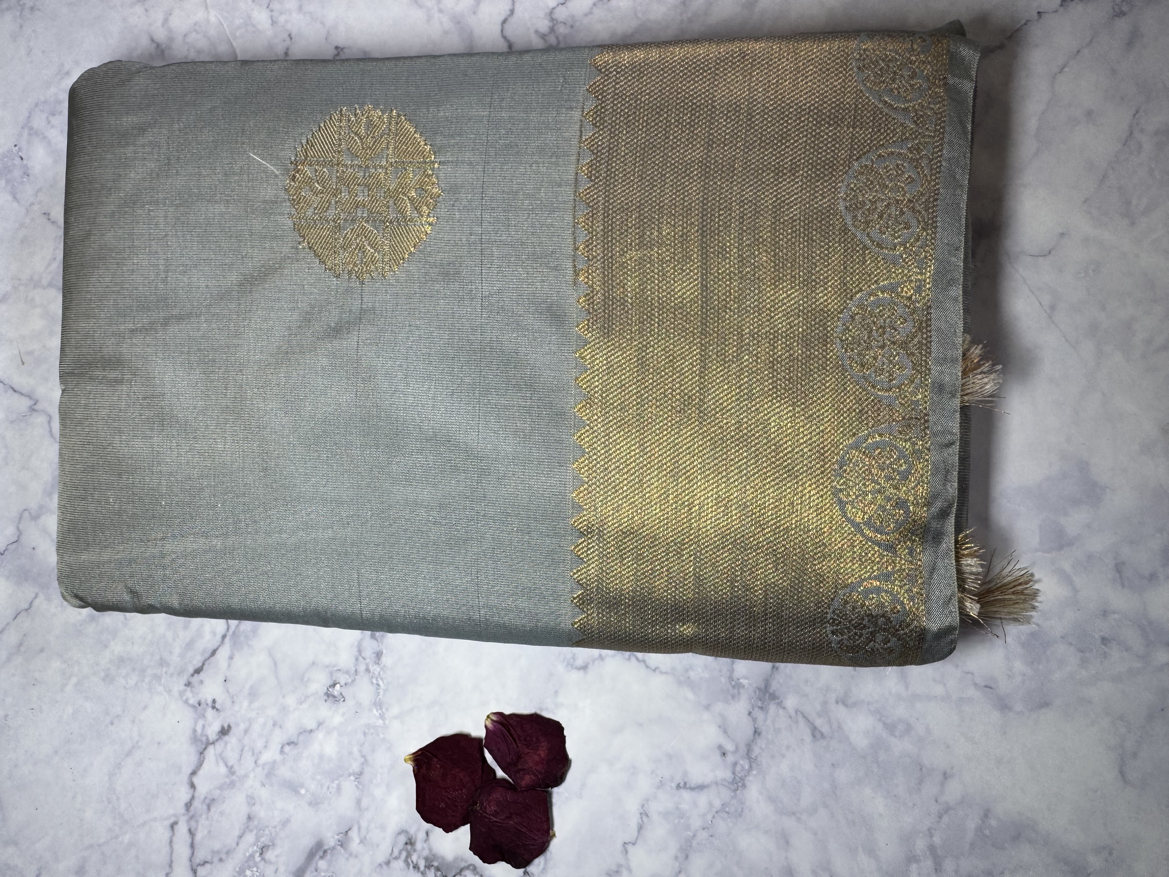 Grey semi silk saree