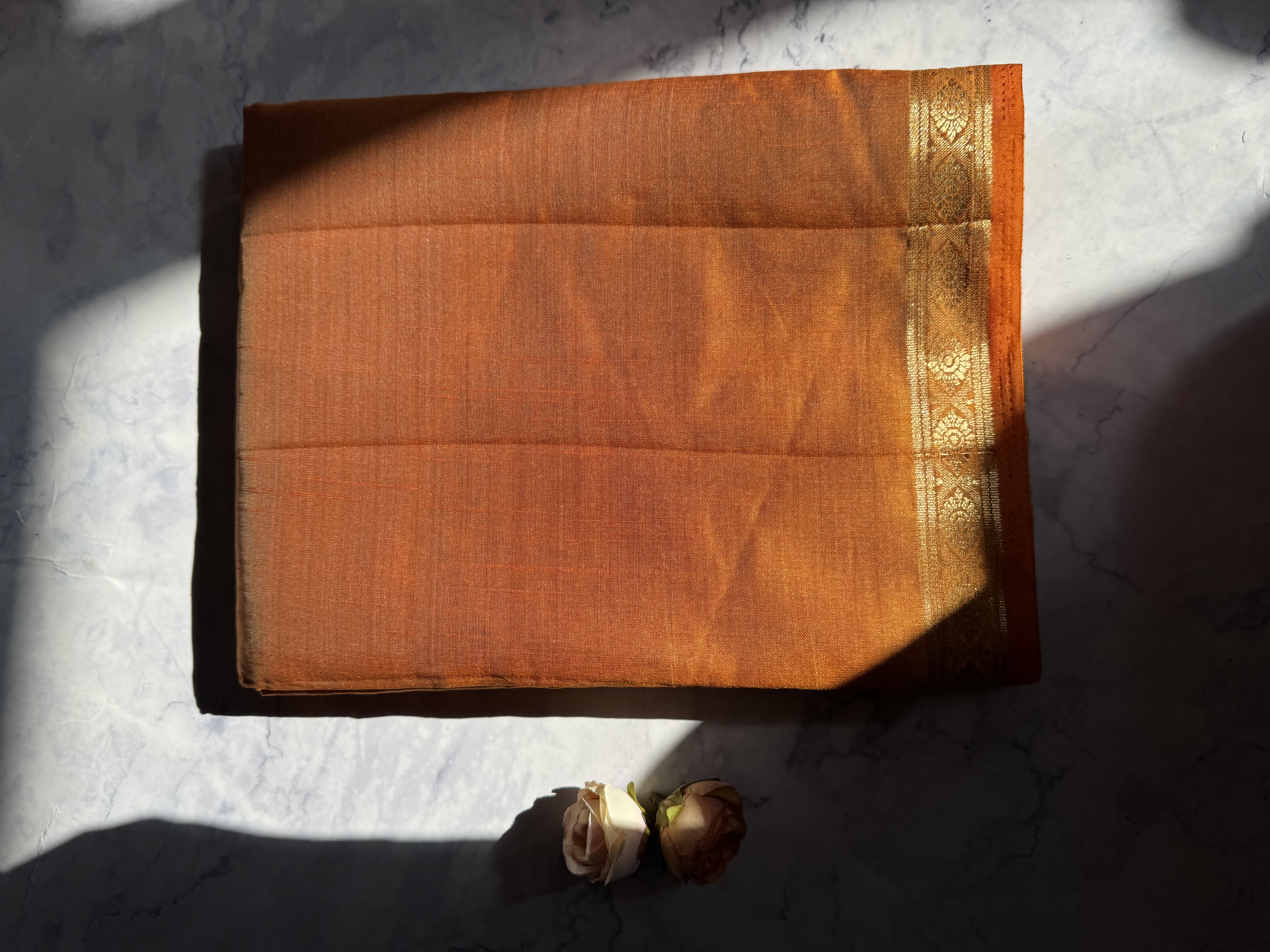 Orange mango silk saree