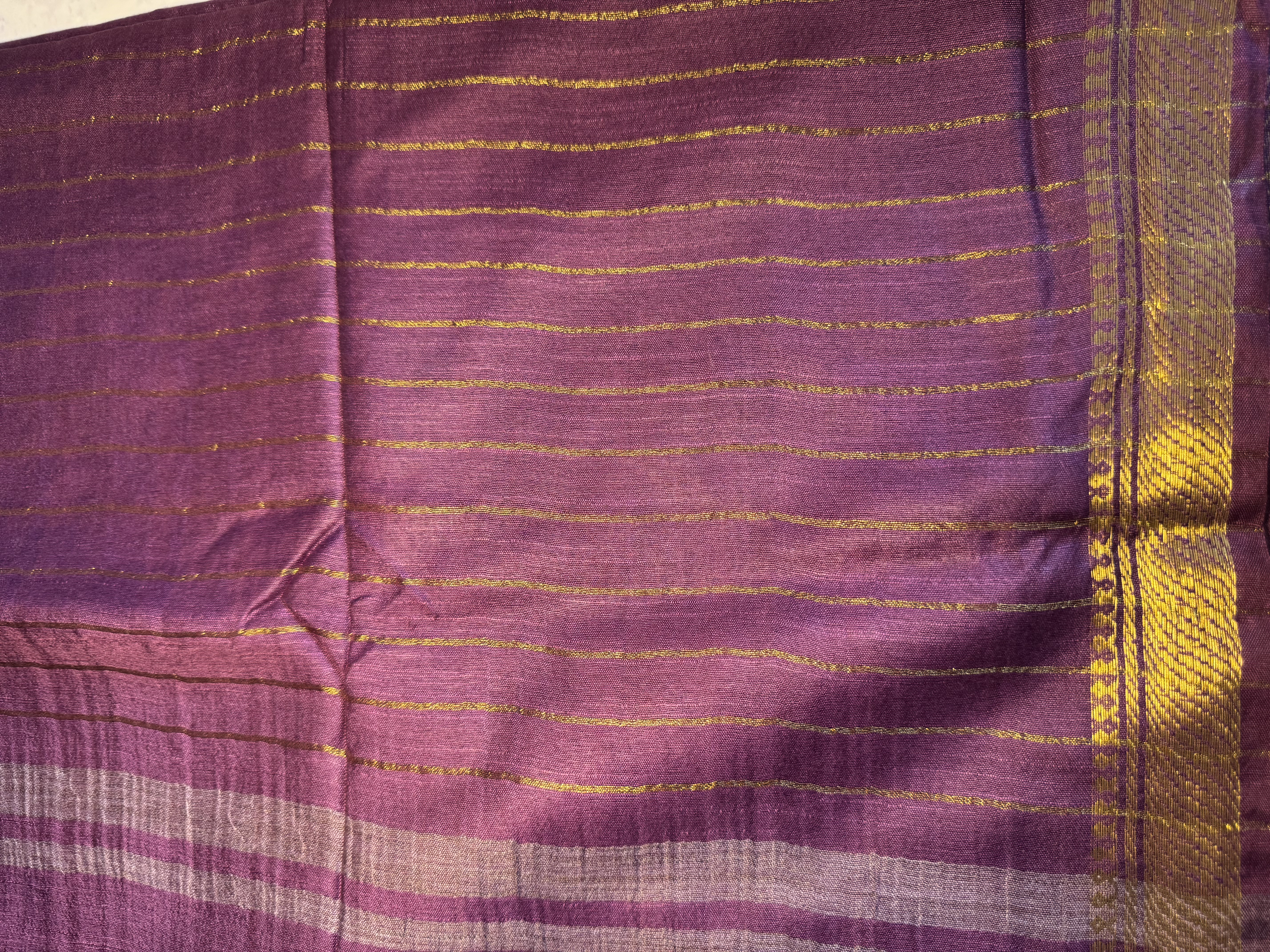 Berry purple cotton saree