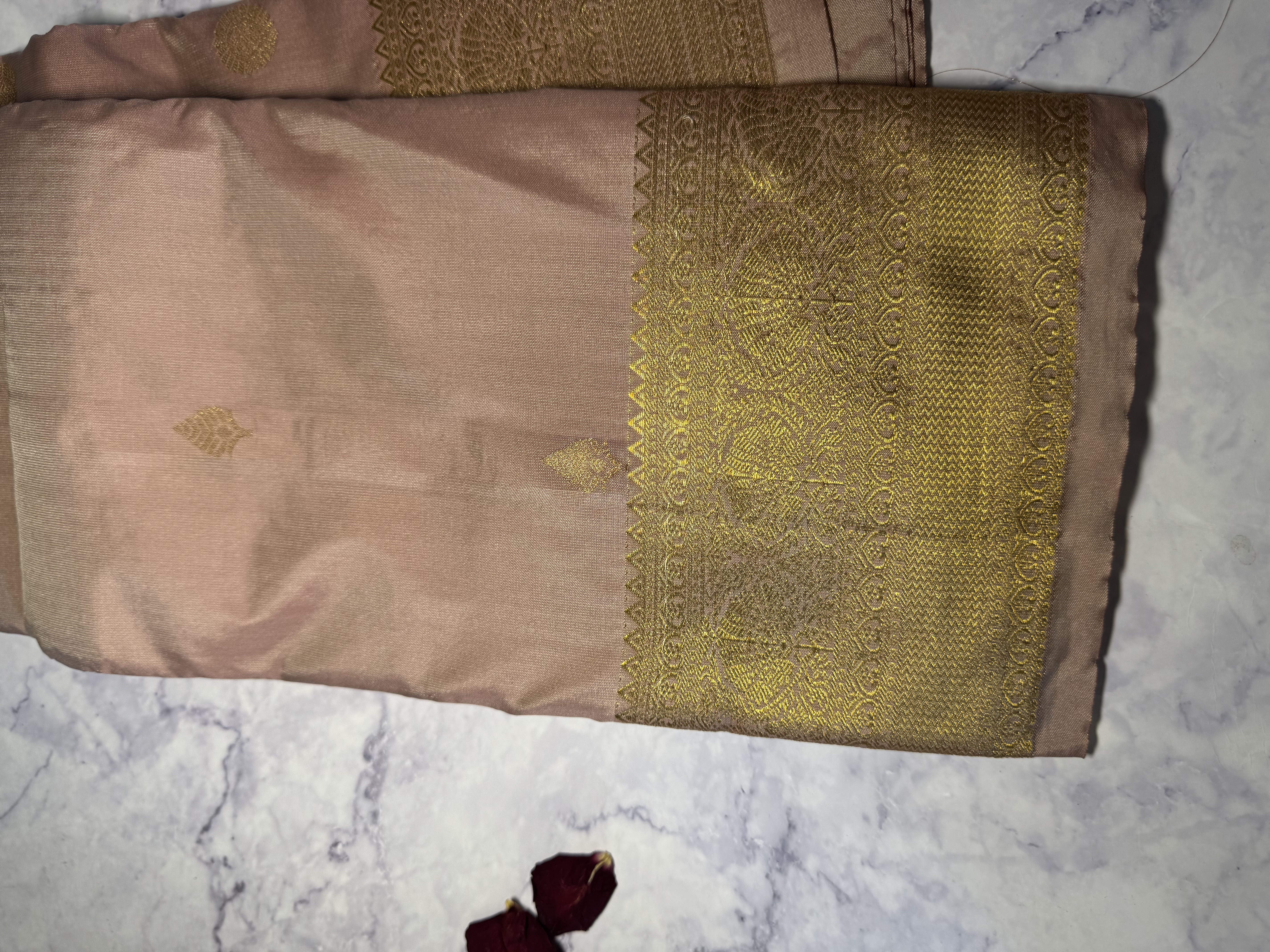 Pastel pink semi silk saree