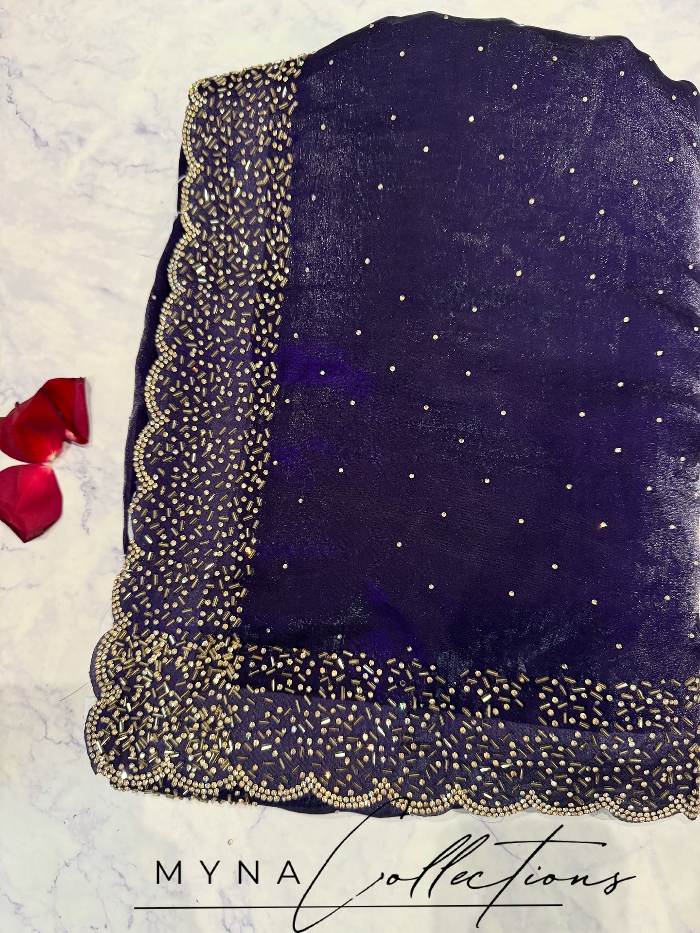Wine purple space silk saree