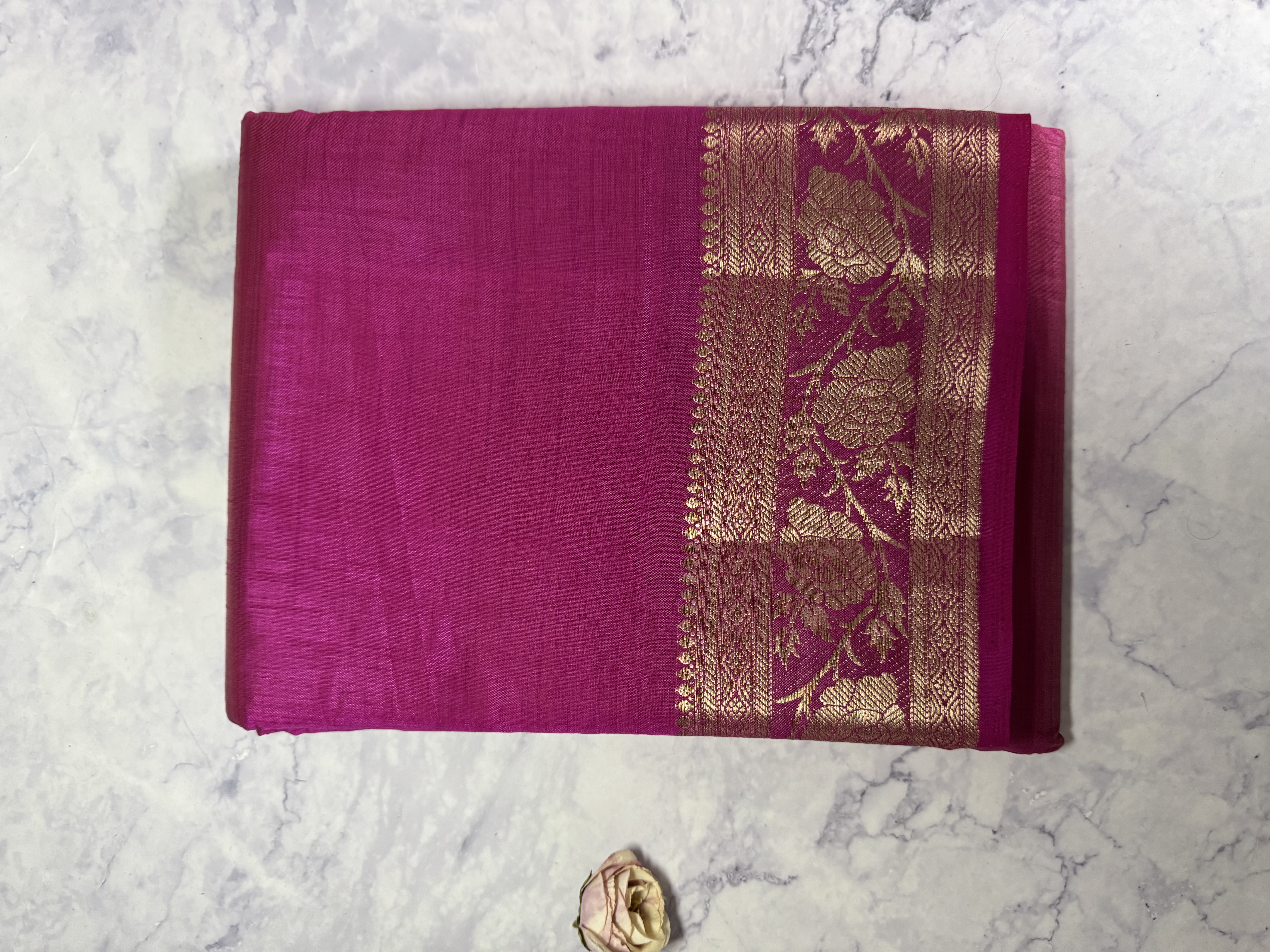 Hot pink mango silk saree