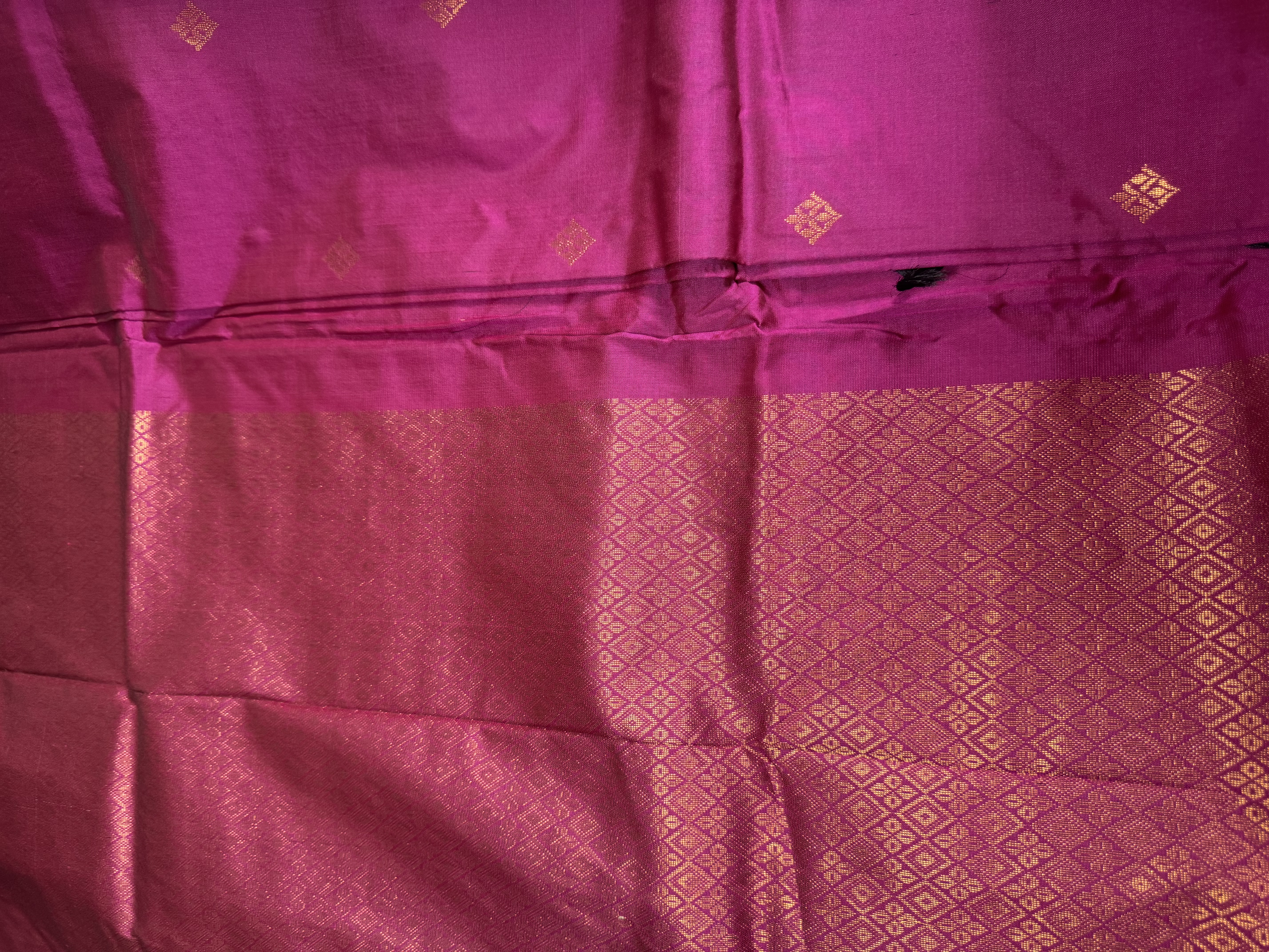 Borderless pink semi silk saree 