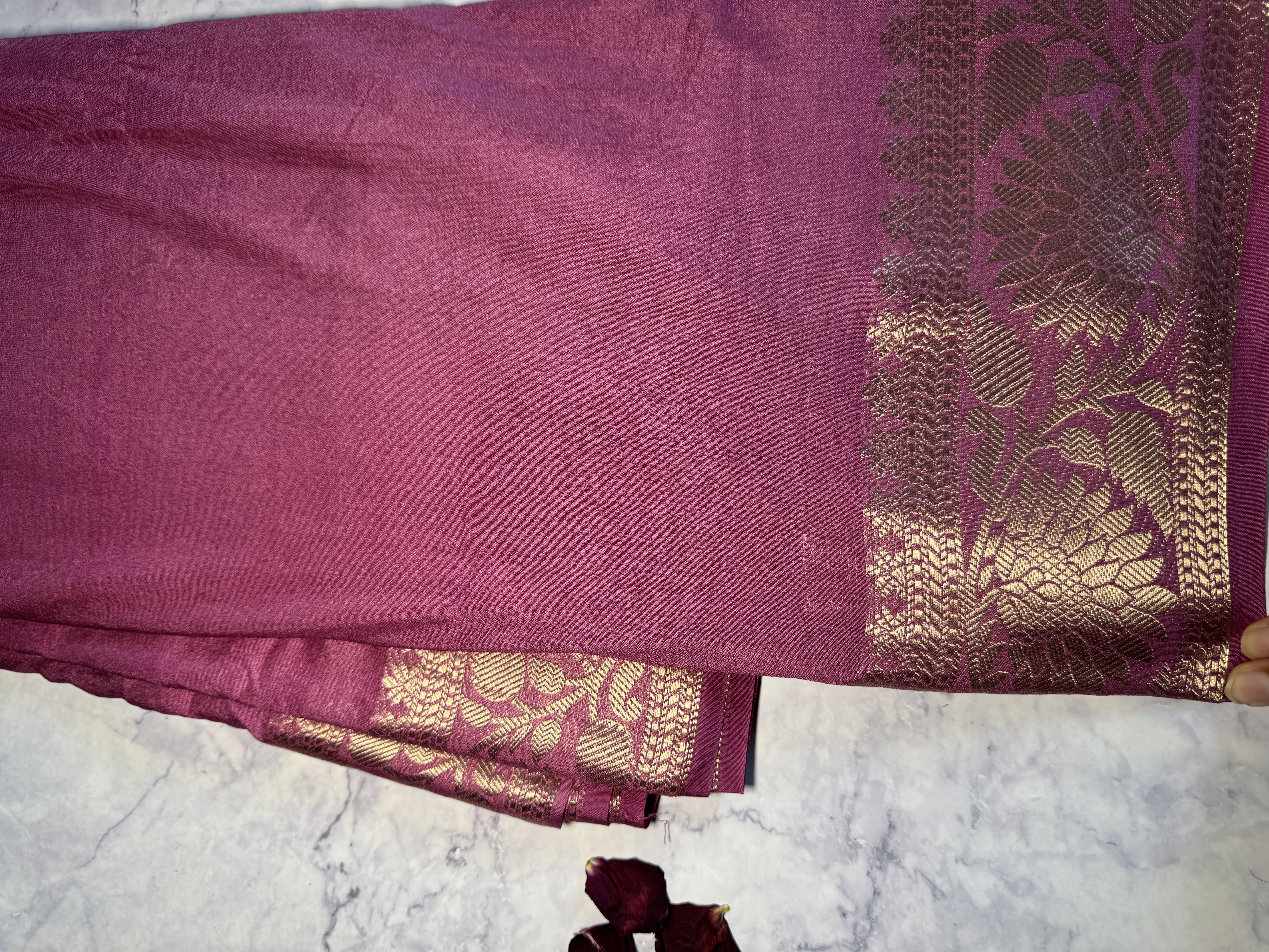 Blush pink chiffon saree