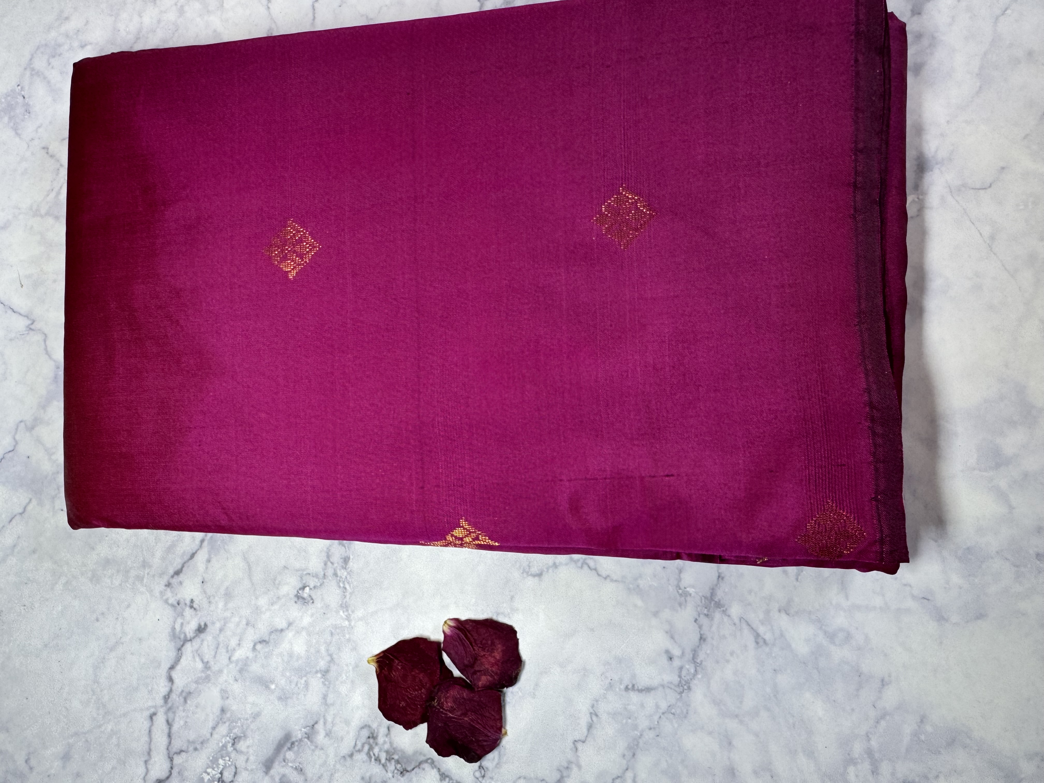 Borderless pink semi silk saree 