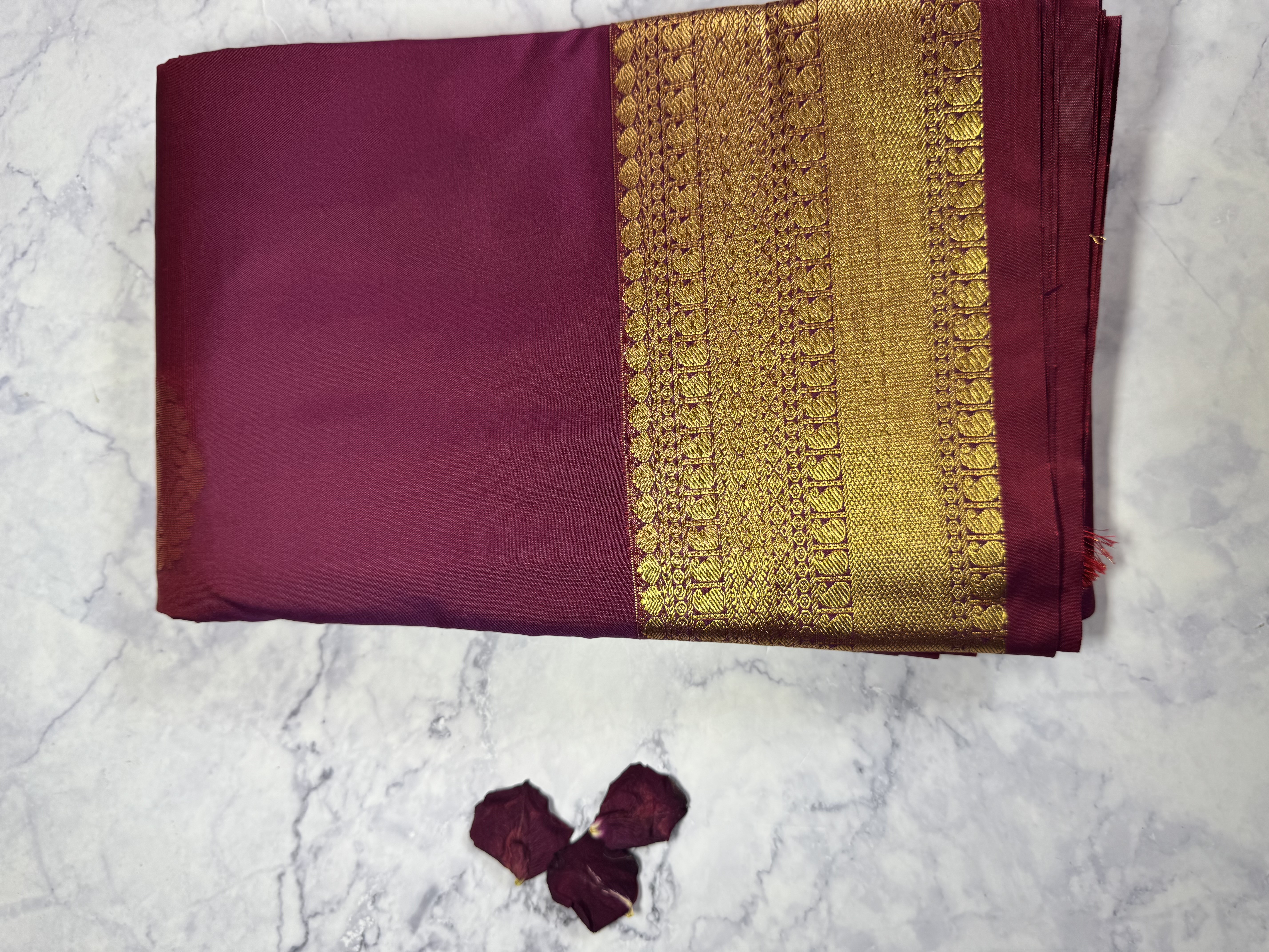 Berry red semi silk with butta