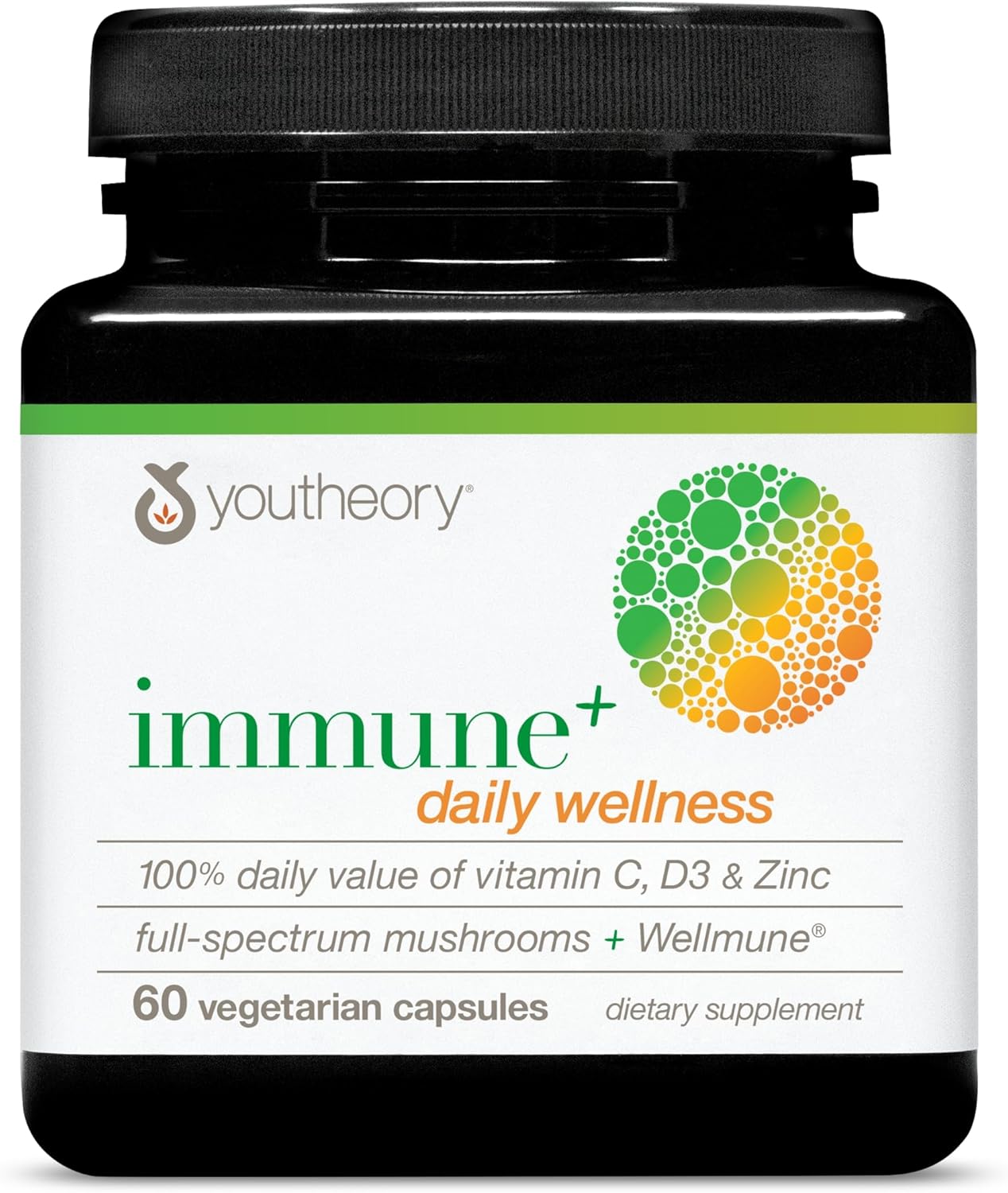 Immune+ Daily Wellness - Suplemento vegetariano de apoyo inmunológico con vitamina C, vitamina D3 y zinc*
