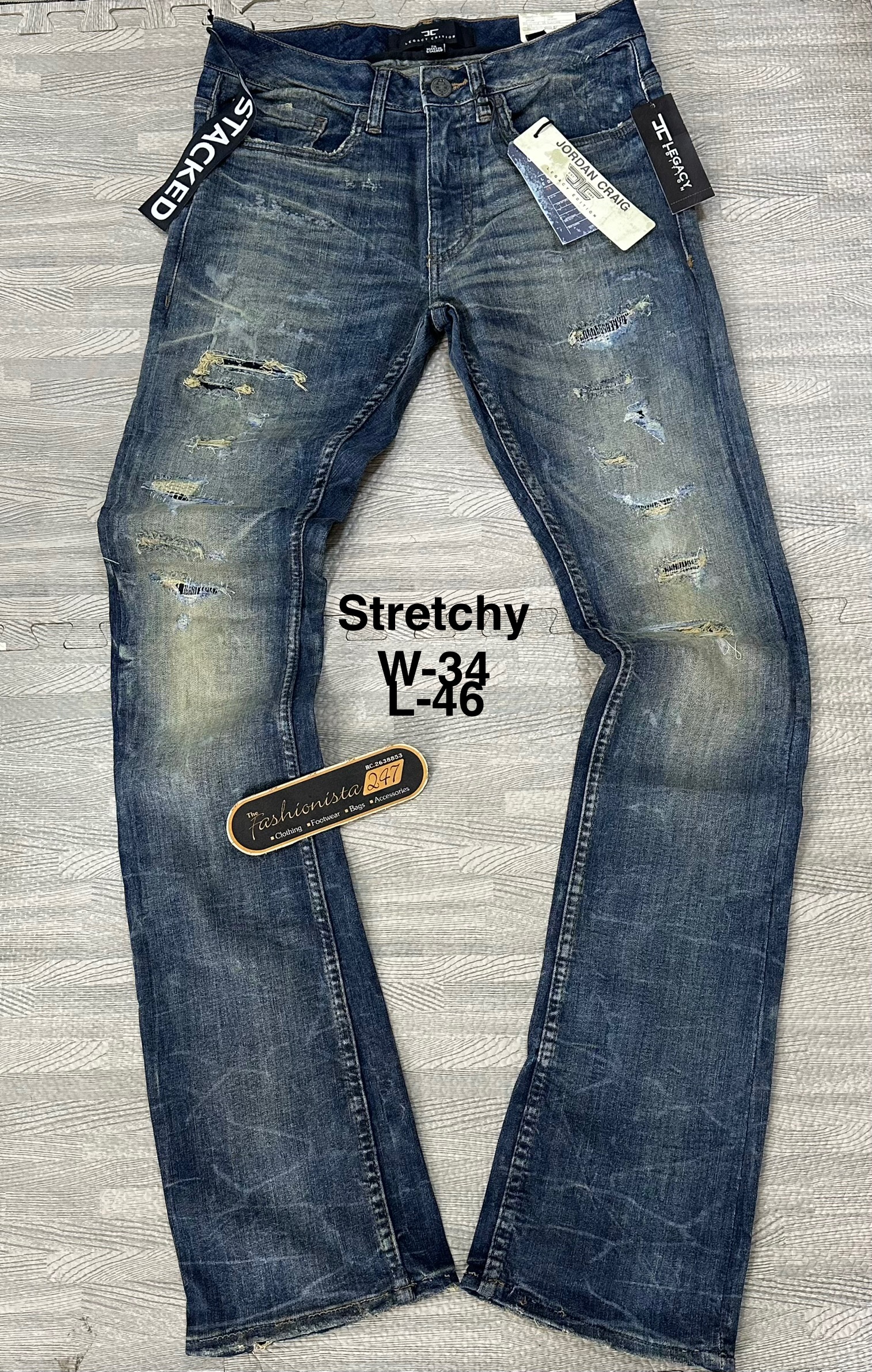 Distressed Blue Jeans