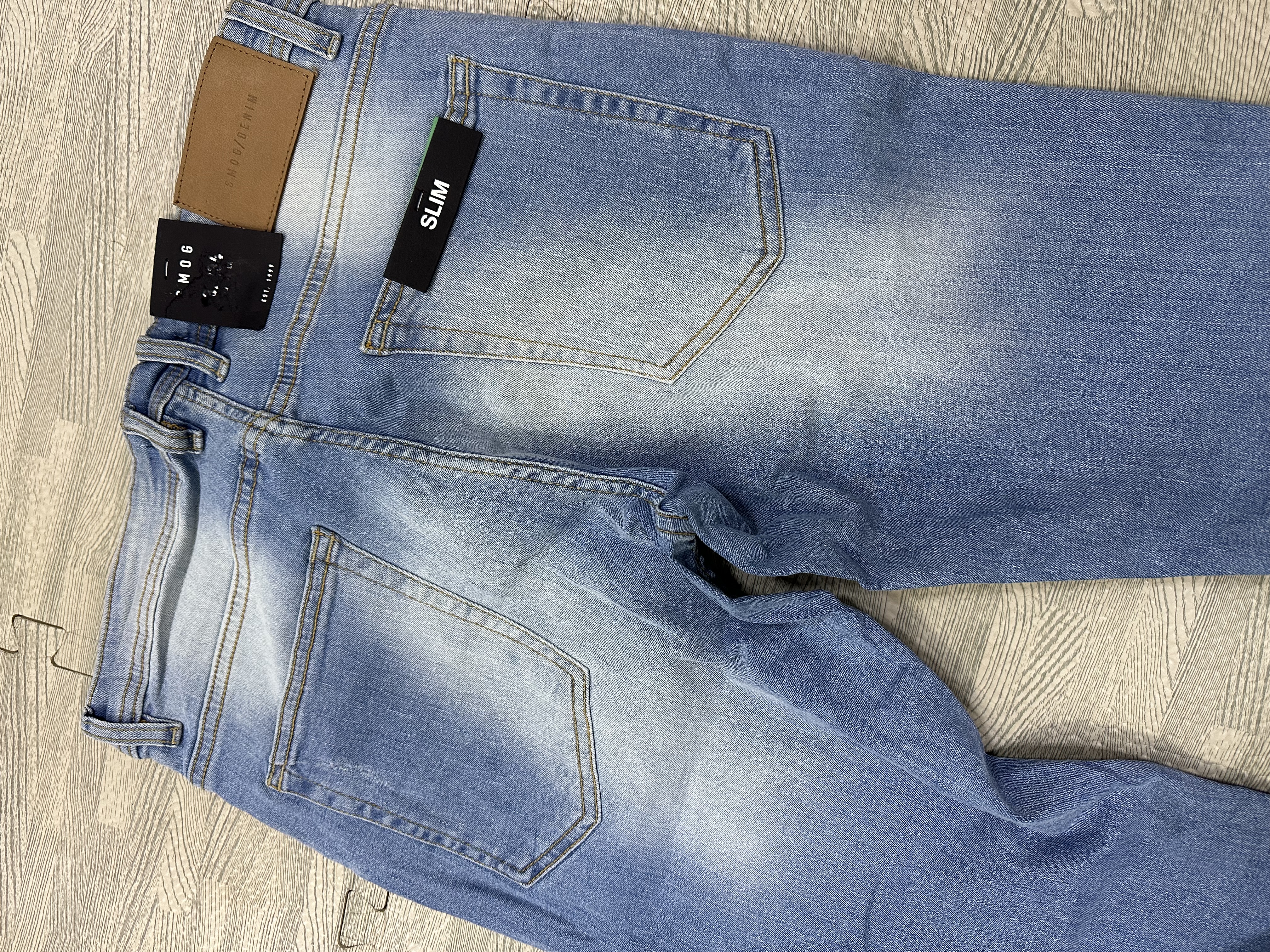 Distressed Blue Jeans