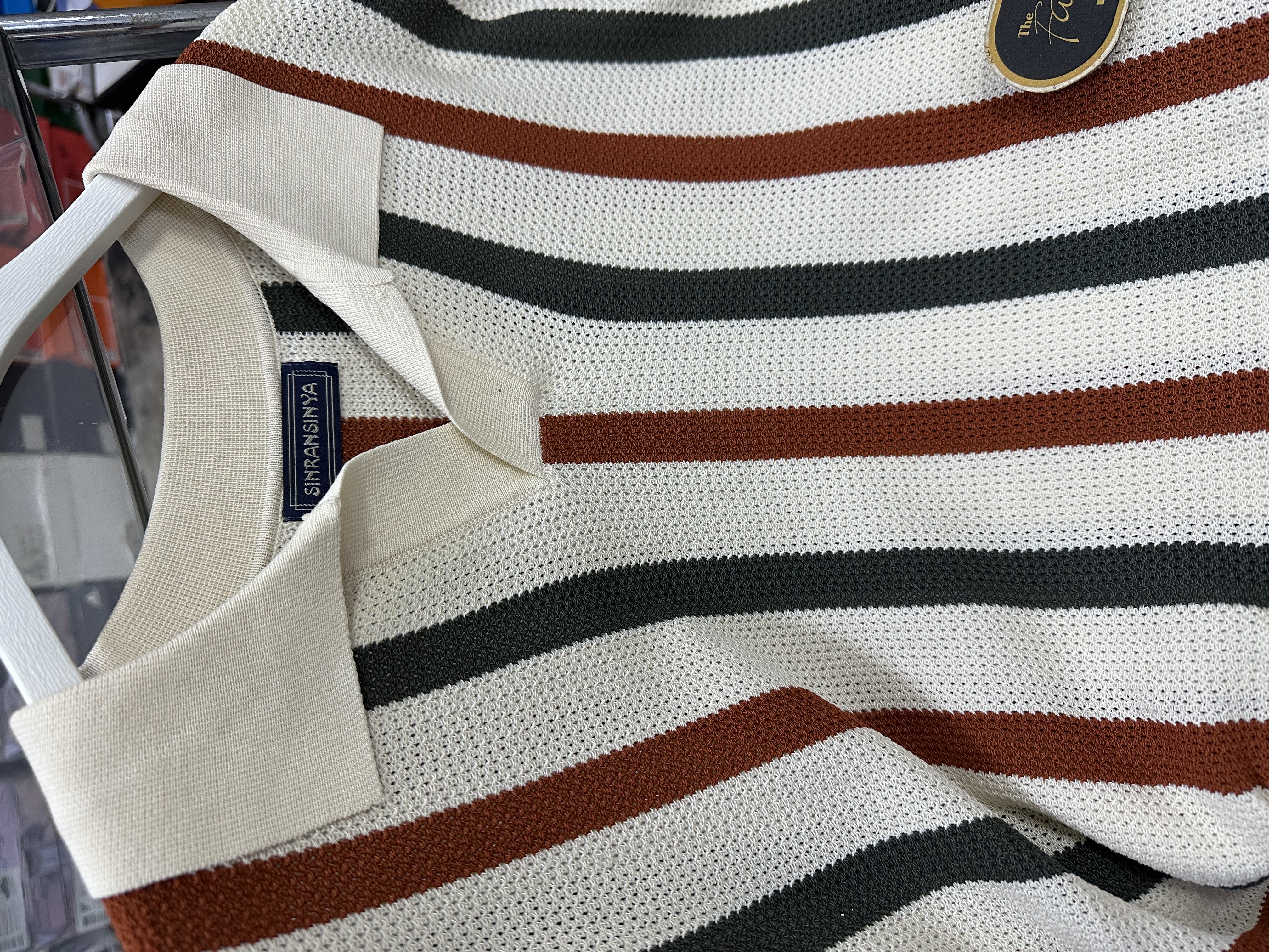 Striped Knit Polo Shirt