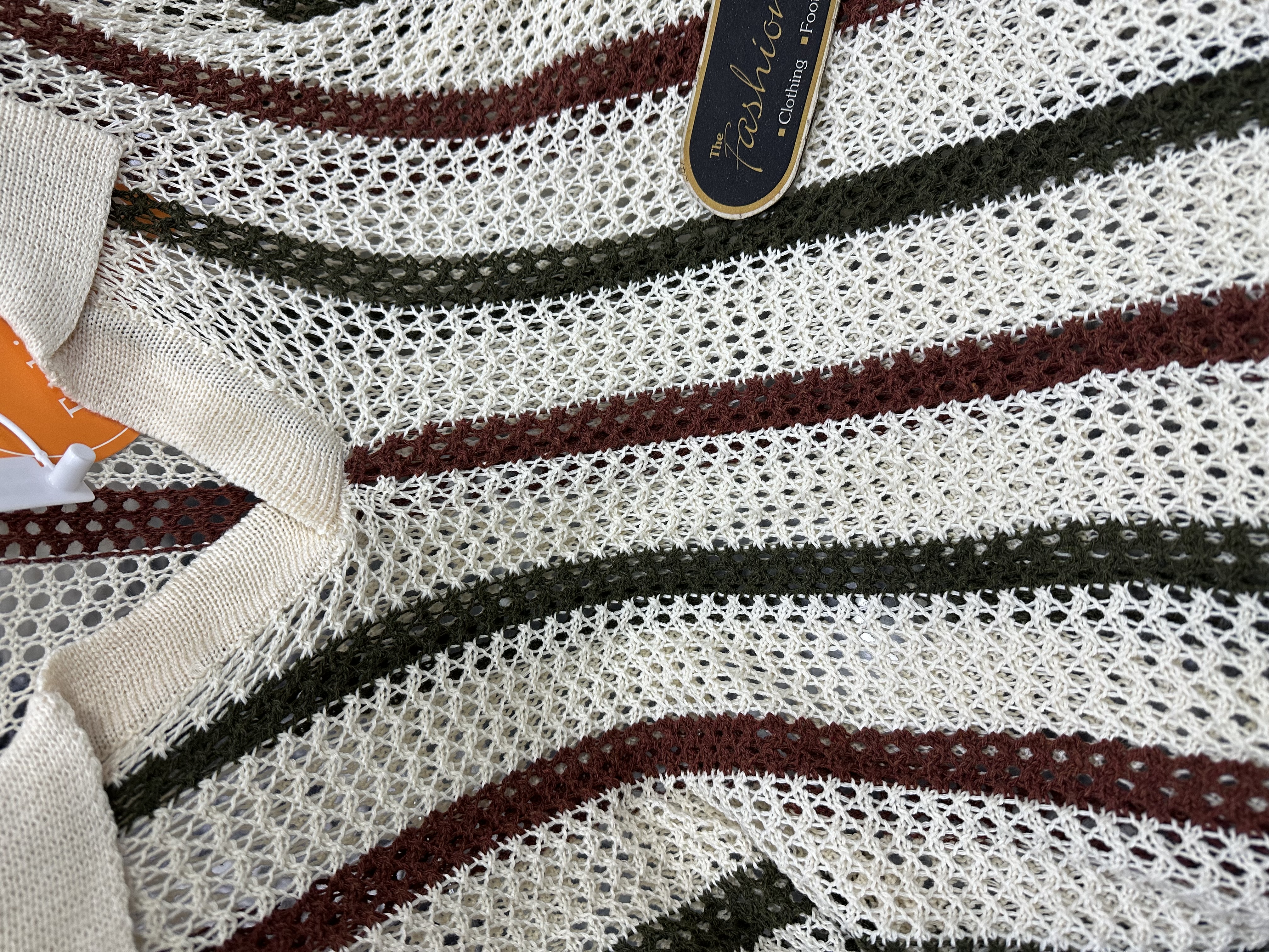 Striped Knit Polo Shirt