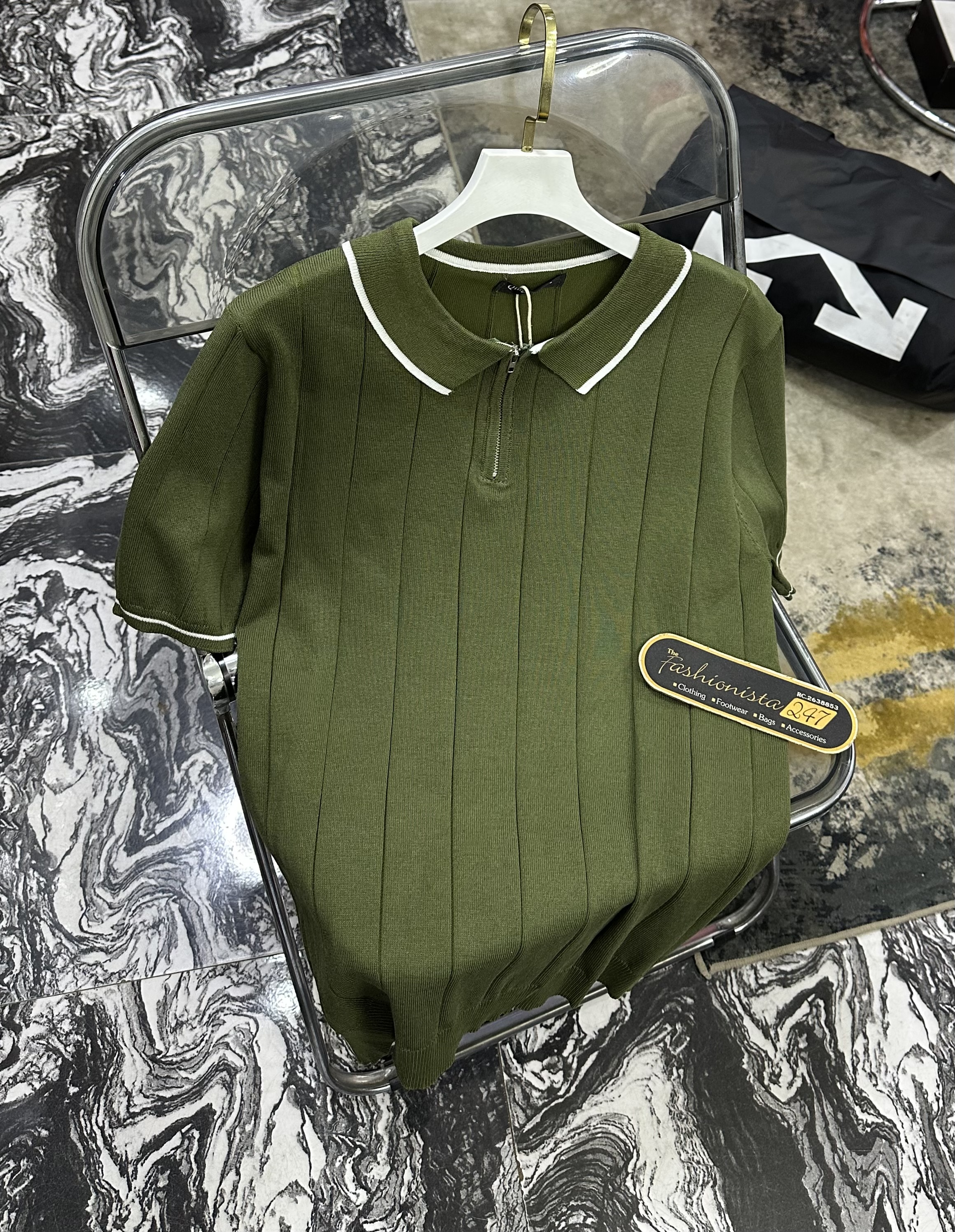 Knitted Short-Sleeve Polo Shirt