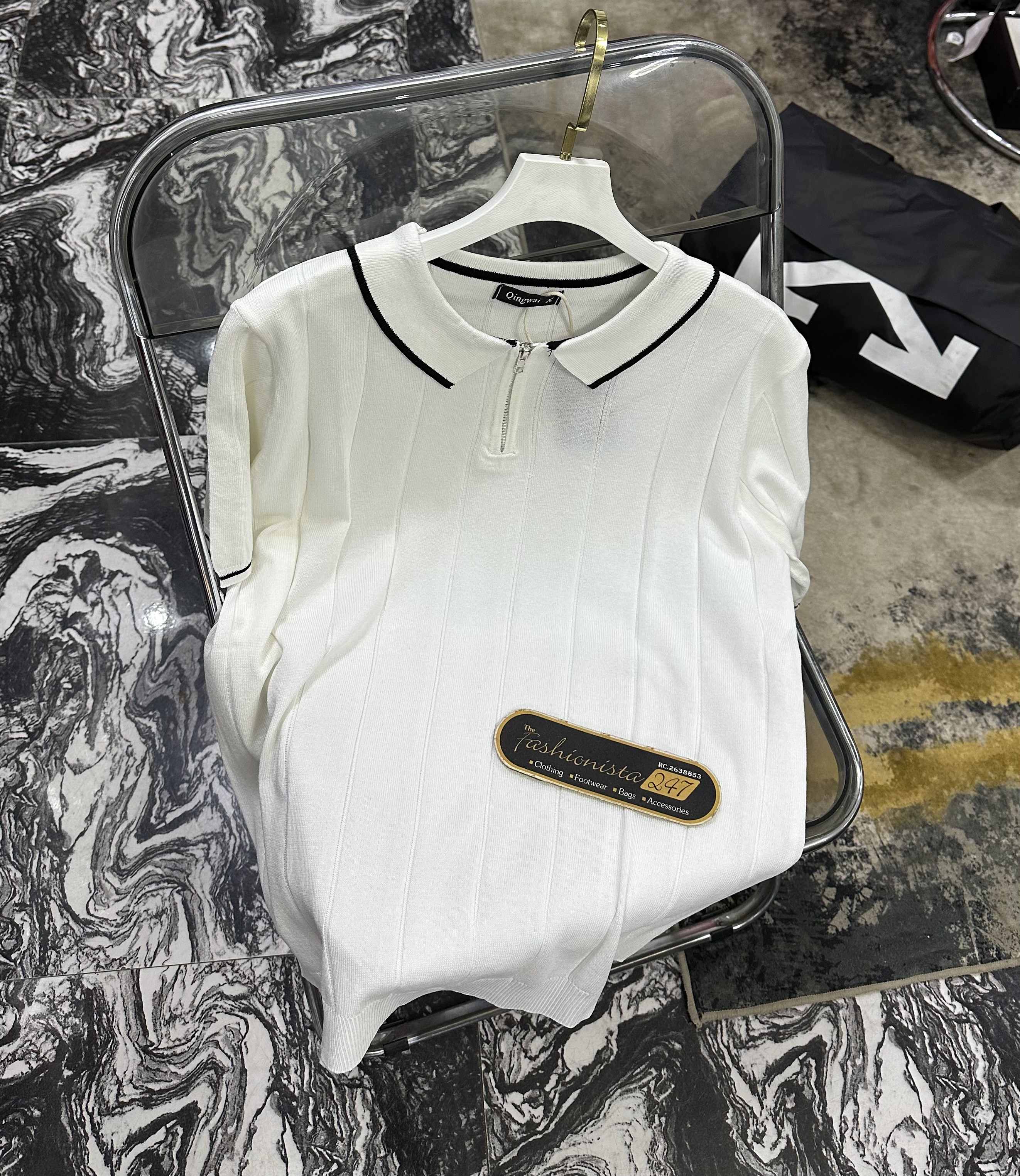 Knitted Short-Sleeve Polo Shirt