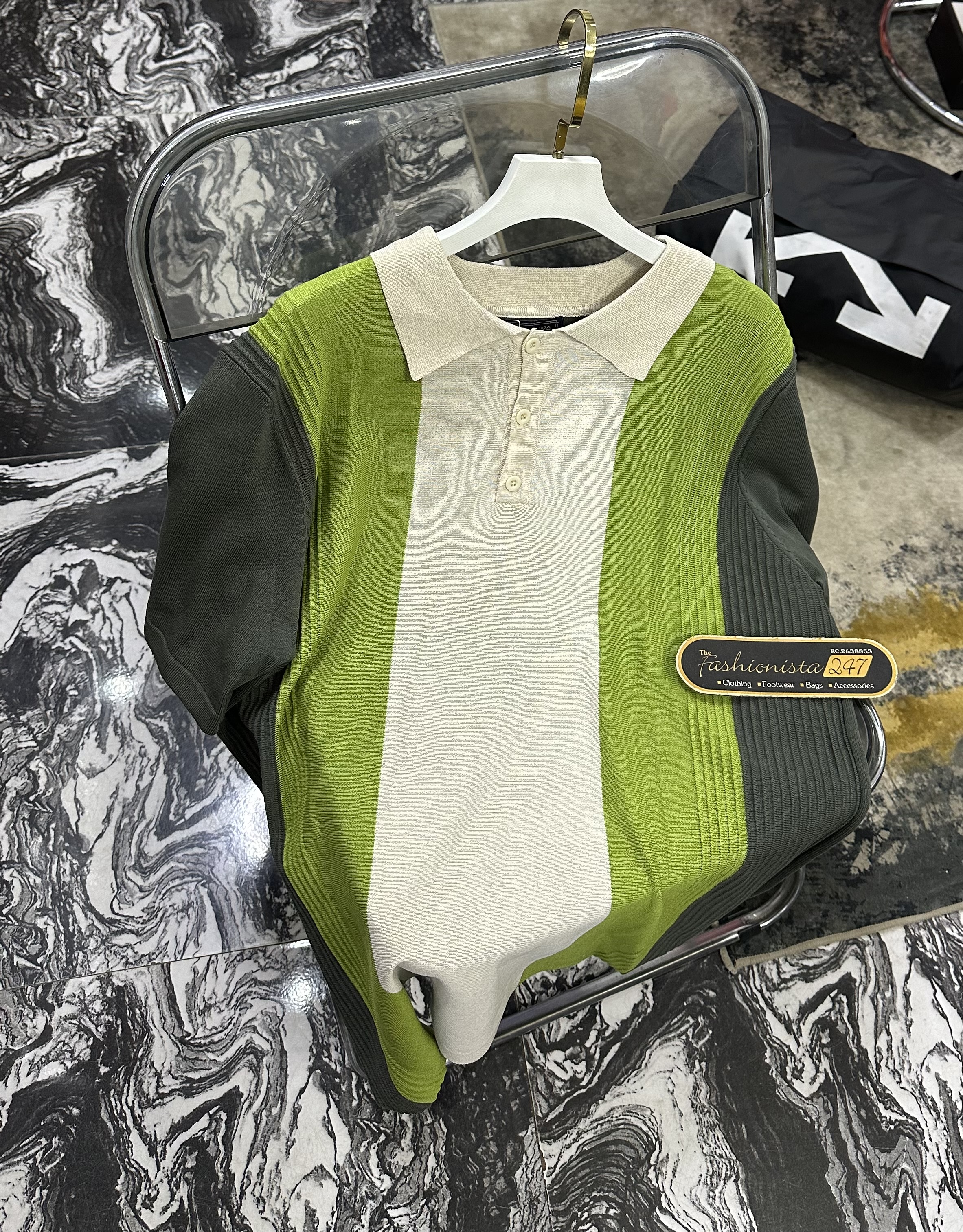 Color Block Knitted Polo