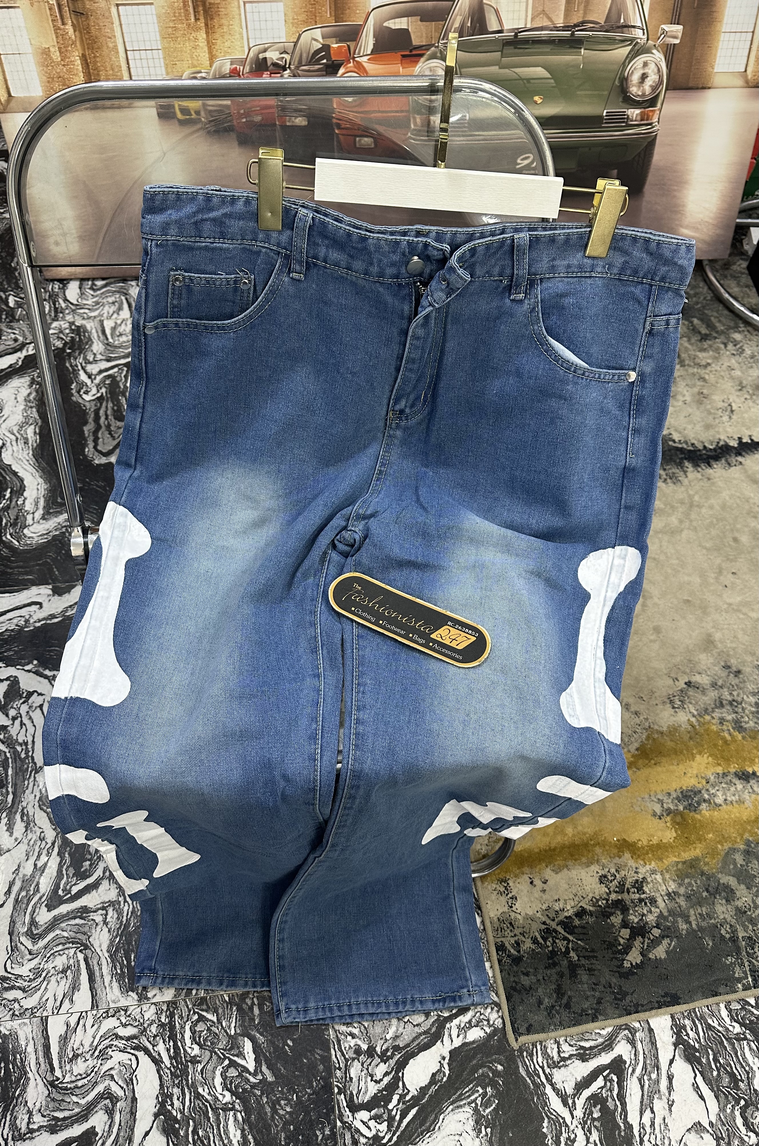 Graphic Blue Denim Jeans