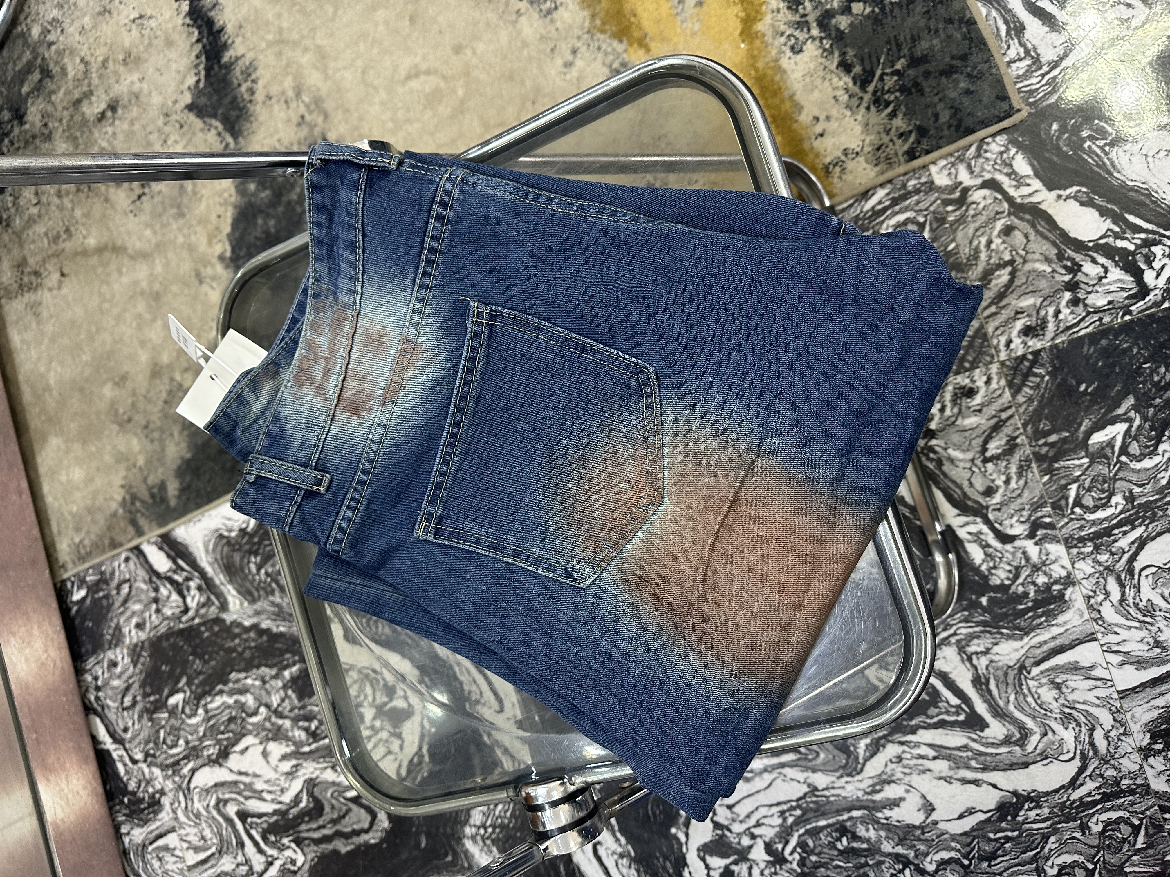 Distressed Blue Baggy Jeans