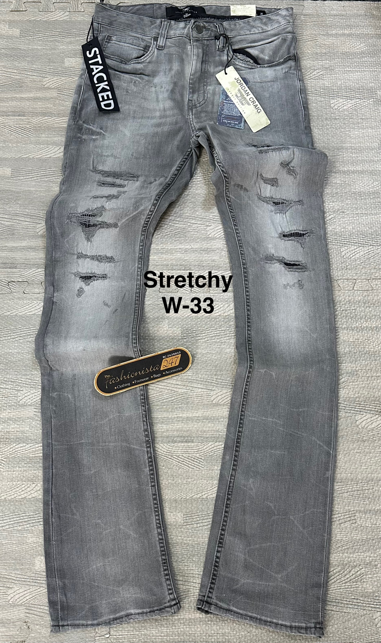Men's Stacked Distressed Jeans