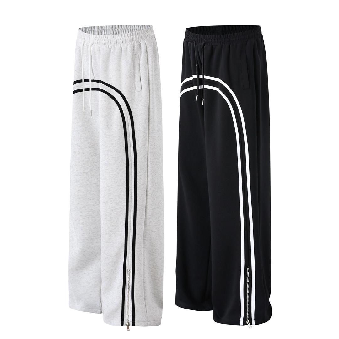 Wide-Leg Track Pants Joggers